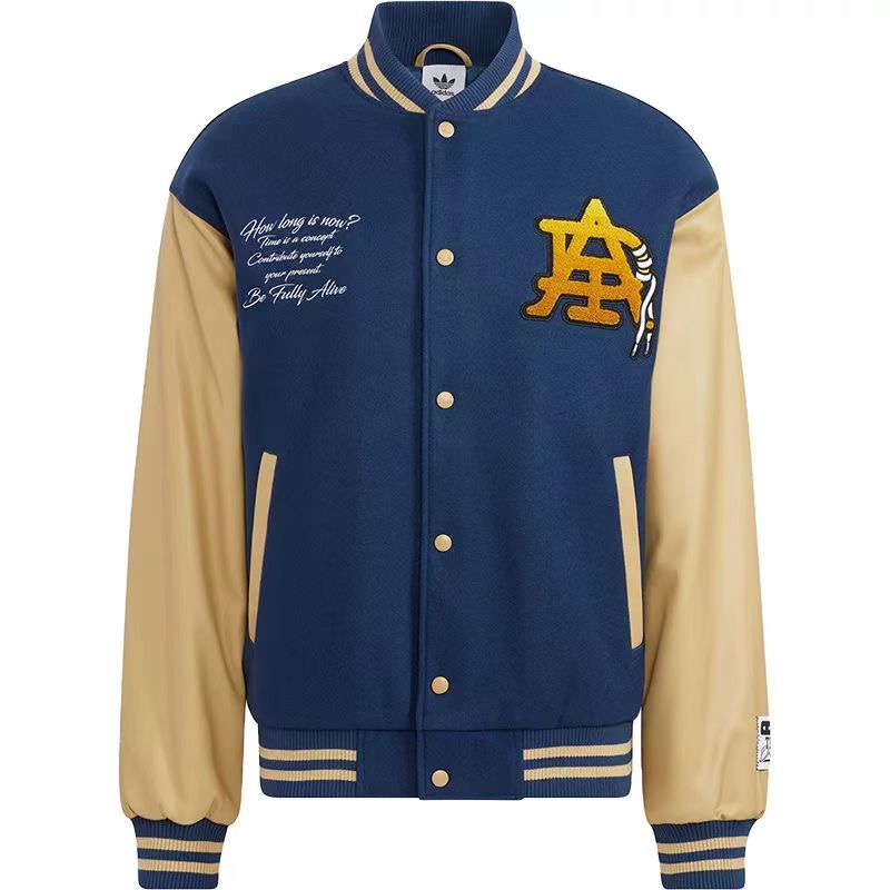 ADIDAS ブルゾン レディース メンズ 2WAY 2025新作 チェーン付き ネイビー/ブラック/グリーン/ホワイト レザー×キャンバス - 画像 7