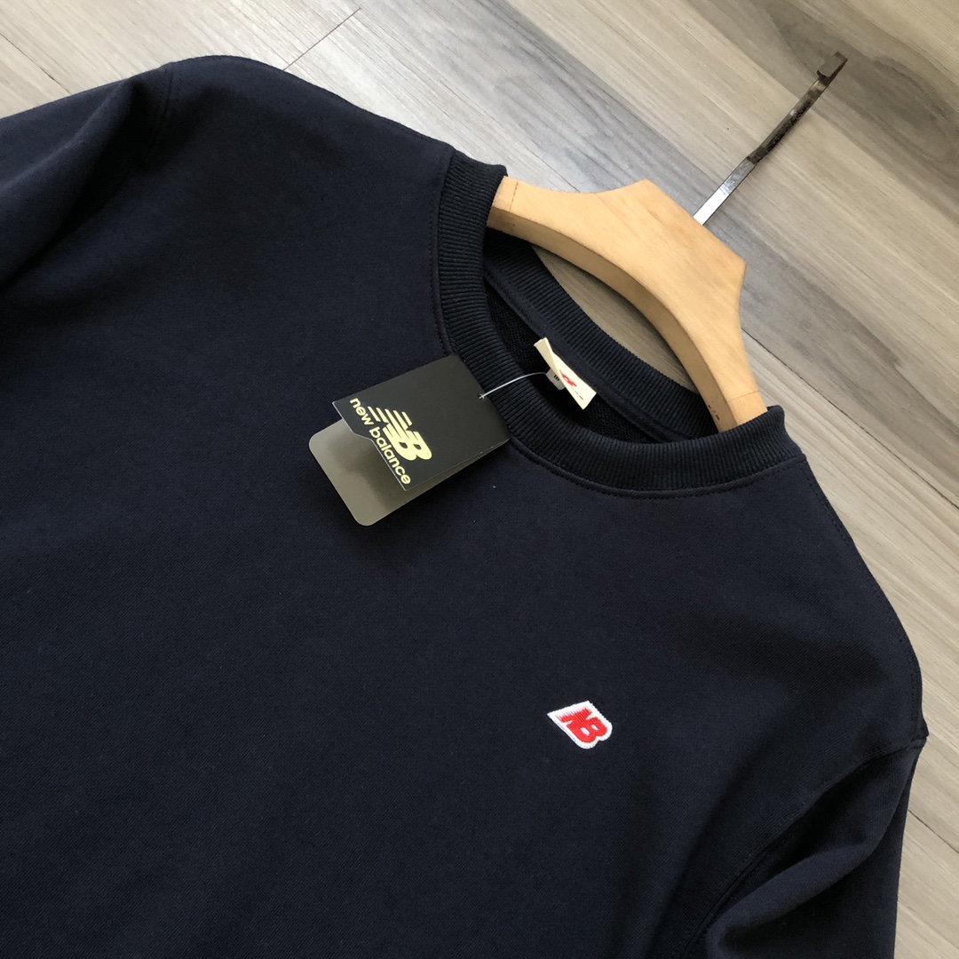 NEW BALANCE スウェットシャツ クルーネック 100%コットン 軽量 カジュアル ブラック グレー ホワイト - 画像 8