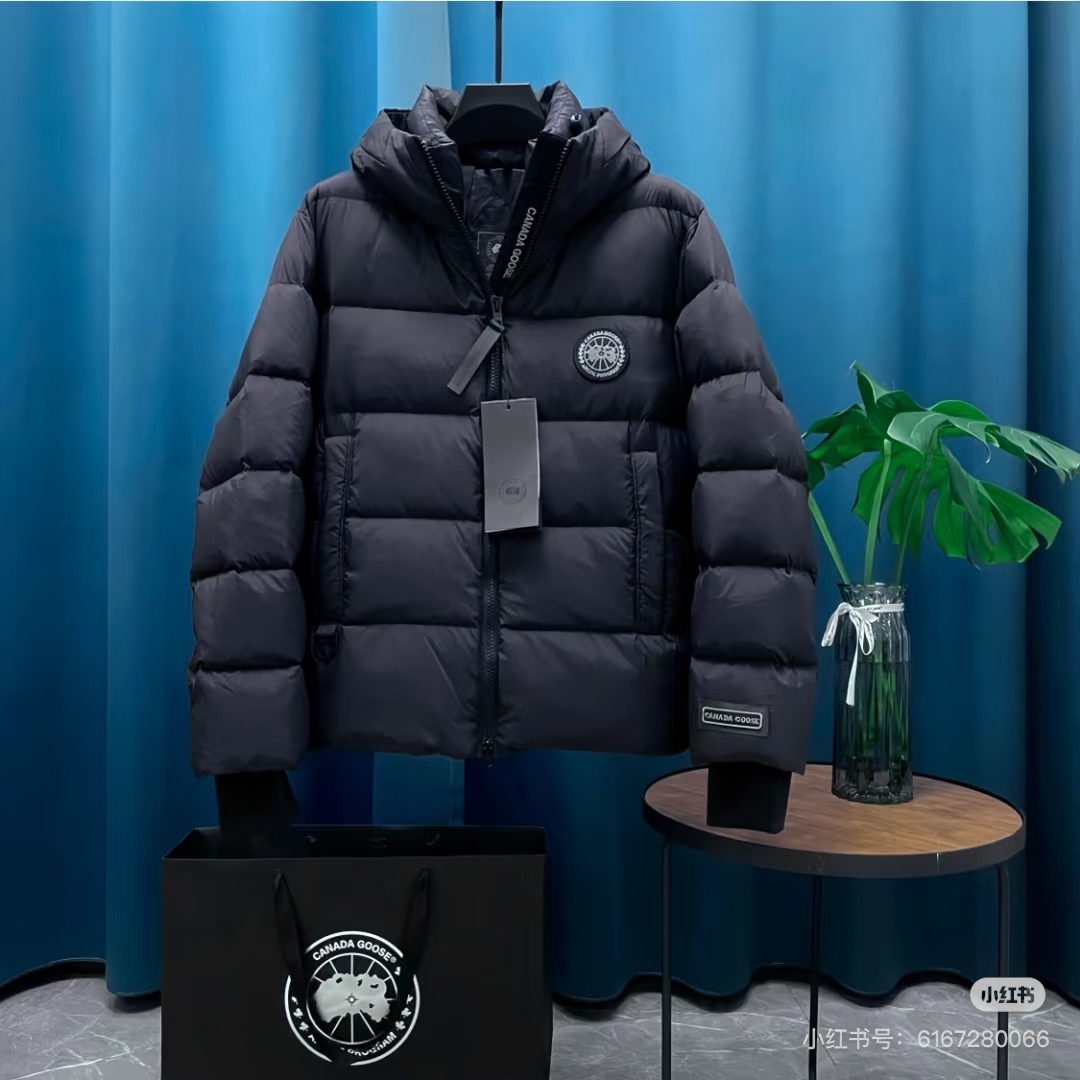CANADA GOOSE ダウンジャケット Expeditionモデル 防寒性能高 保温力抜群 ブラック/レザー調 - 画像 9
