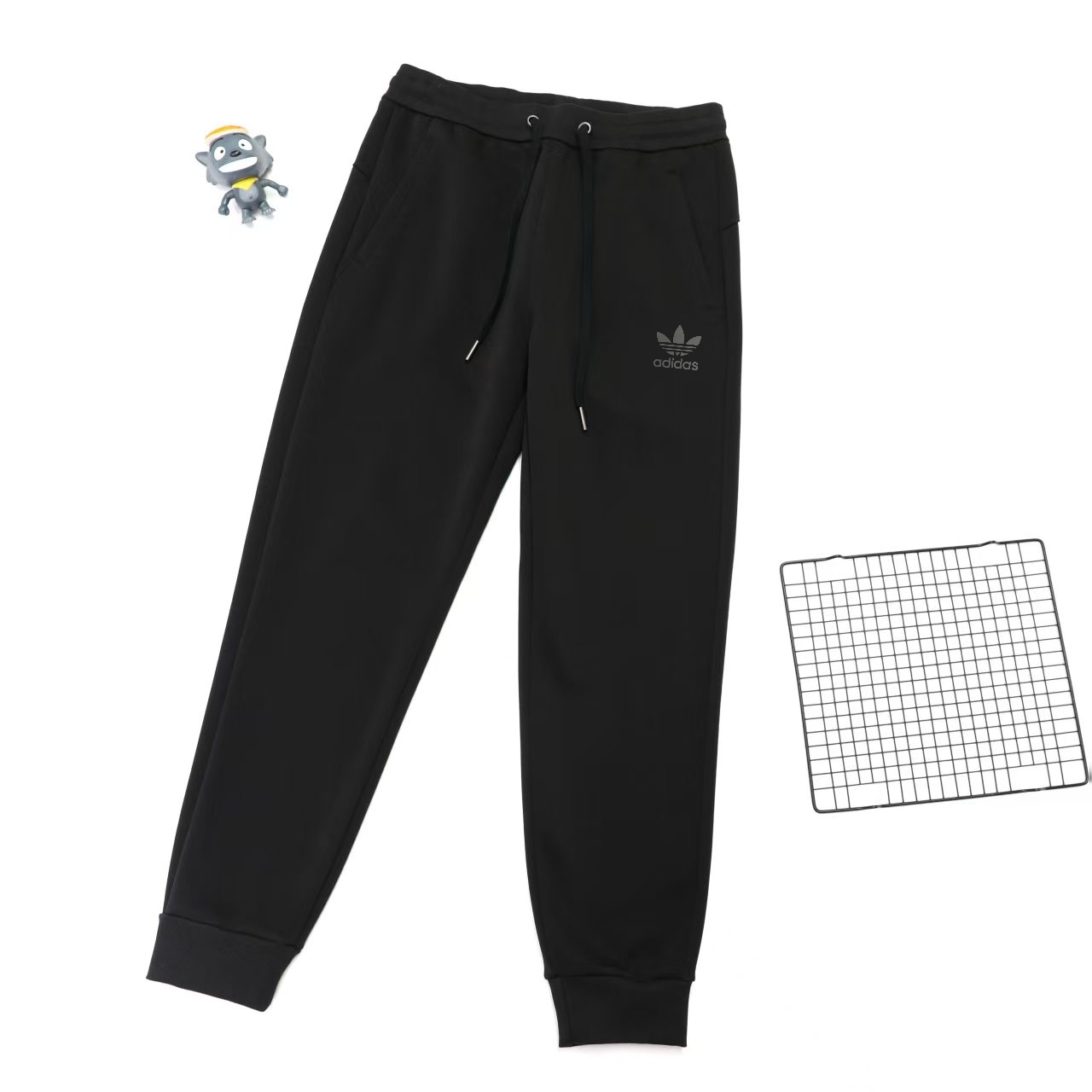 adidas スウェットパンツ クラシックライン フロントジップポケット 通勤カジュアル ブラック フリーサイズ