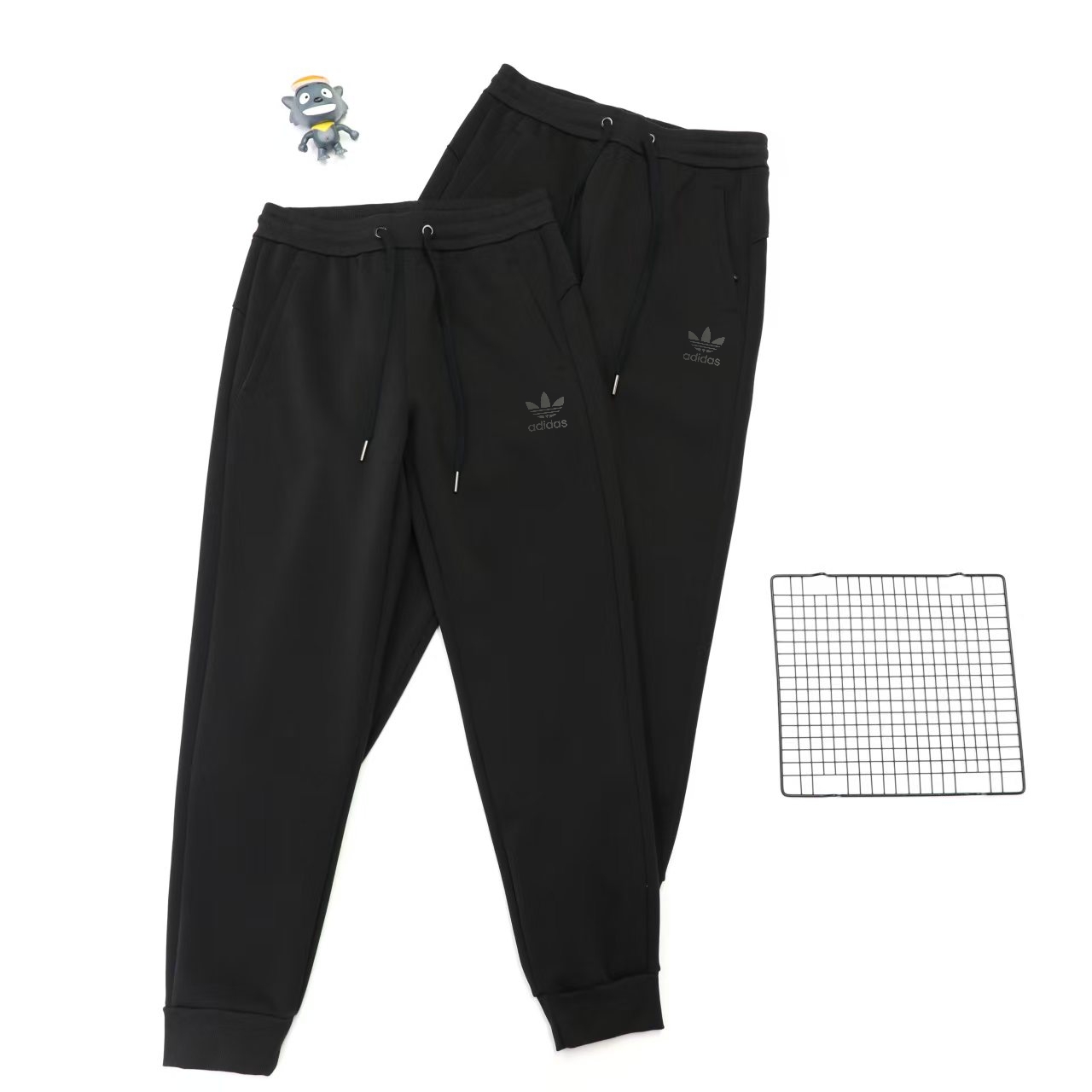 adidas スウェットパンツ クラシックライン フロントジップポケット 通勤カジュアル ブラック フリーサイズ - 画像 6