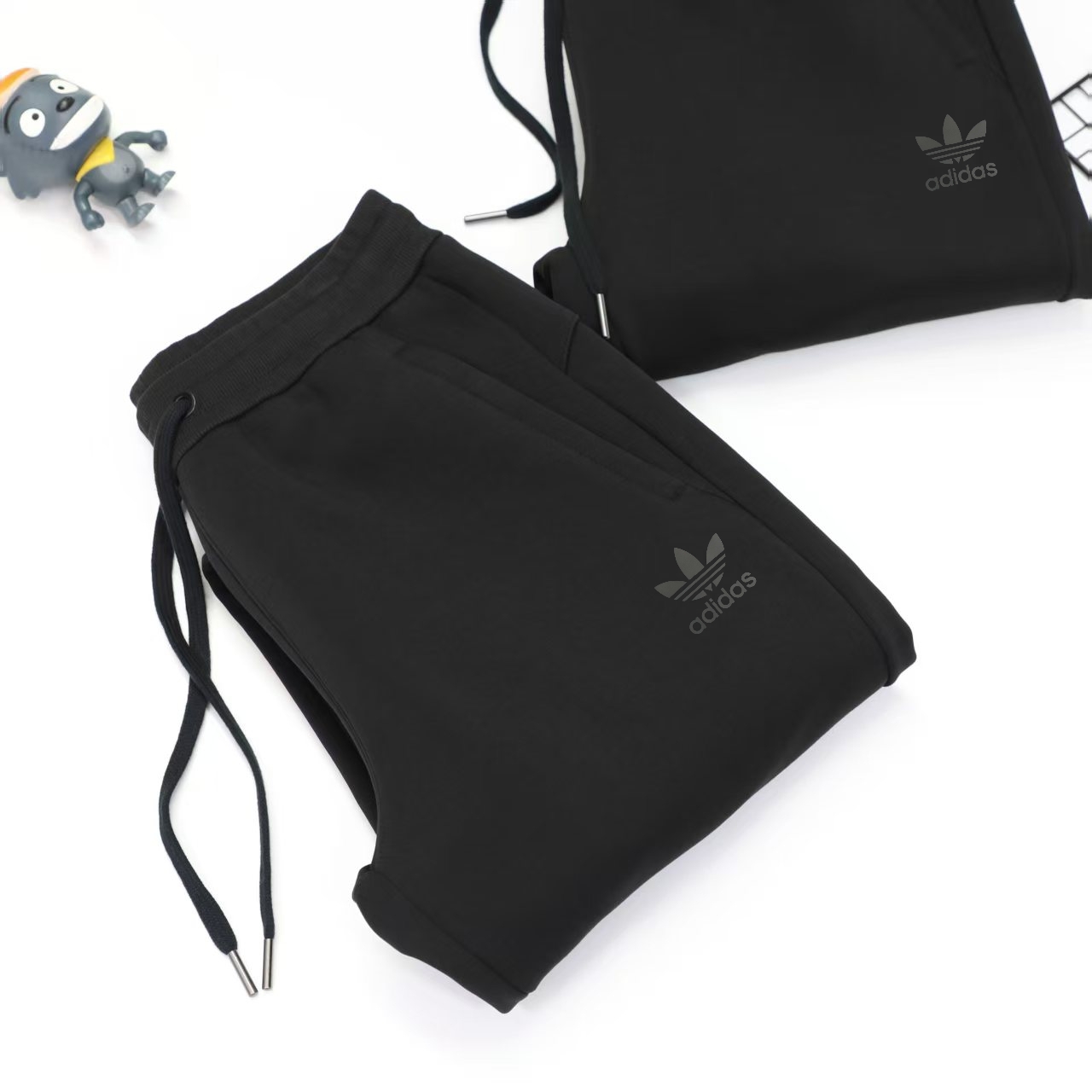 adidas スウェットパンツ クラシックライン フロントジップポケット 通勤カジュアル ブラック フリーサイズ - 画像 7