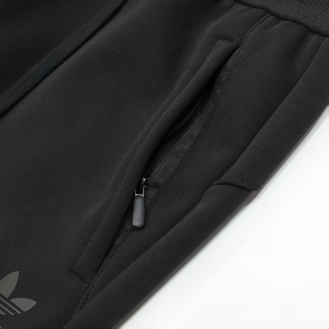 adidas スウェットパンツ クラシックライン フロントジップポケット 通勤カジュアル ブラック フリーサイズ - 画像 9