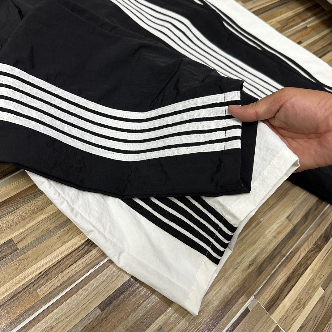 adidas パンツ ファッション スポーツウェア 3本線デザイン 伸縮性 ブラック ホワイト - 画像 9