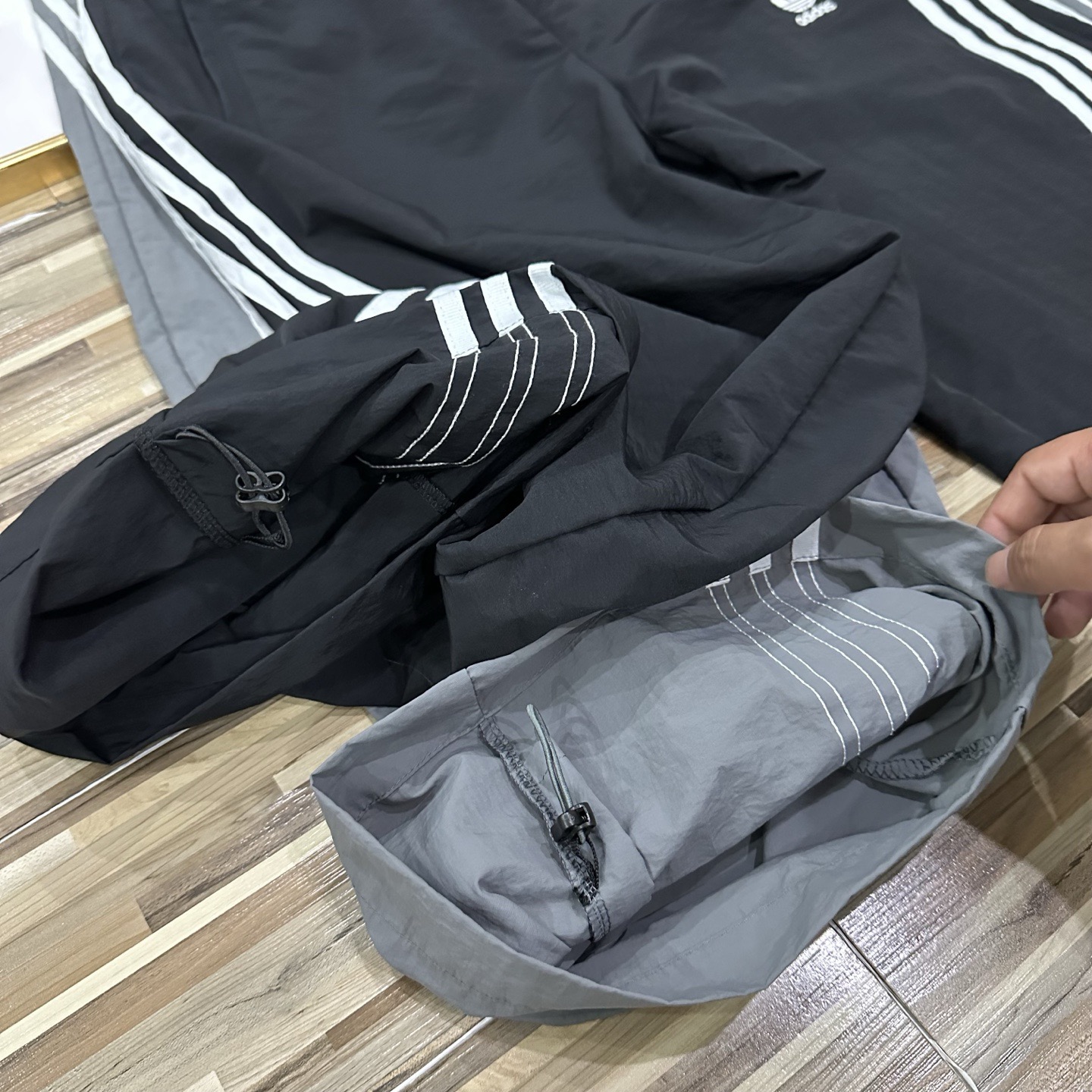 adidas トレーナー パンツ ウィードストリップ カジュアル 通勤 ブラック ダークグレー ナイロン - 画像 9