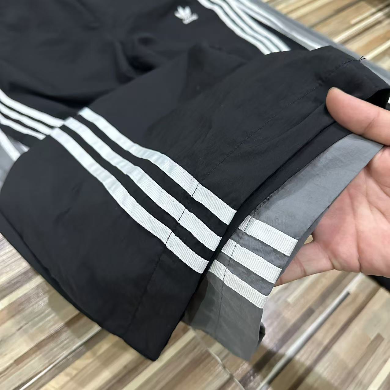 adidas パンツ ウェア レギンス 3本ライン ファッション ブラック グレー ポリエステル - 画像 9