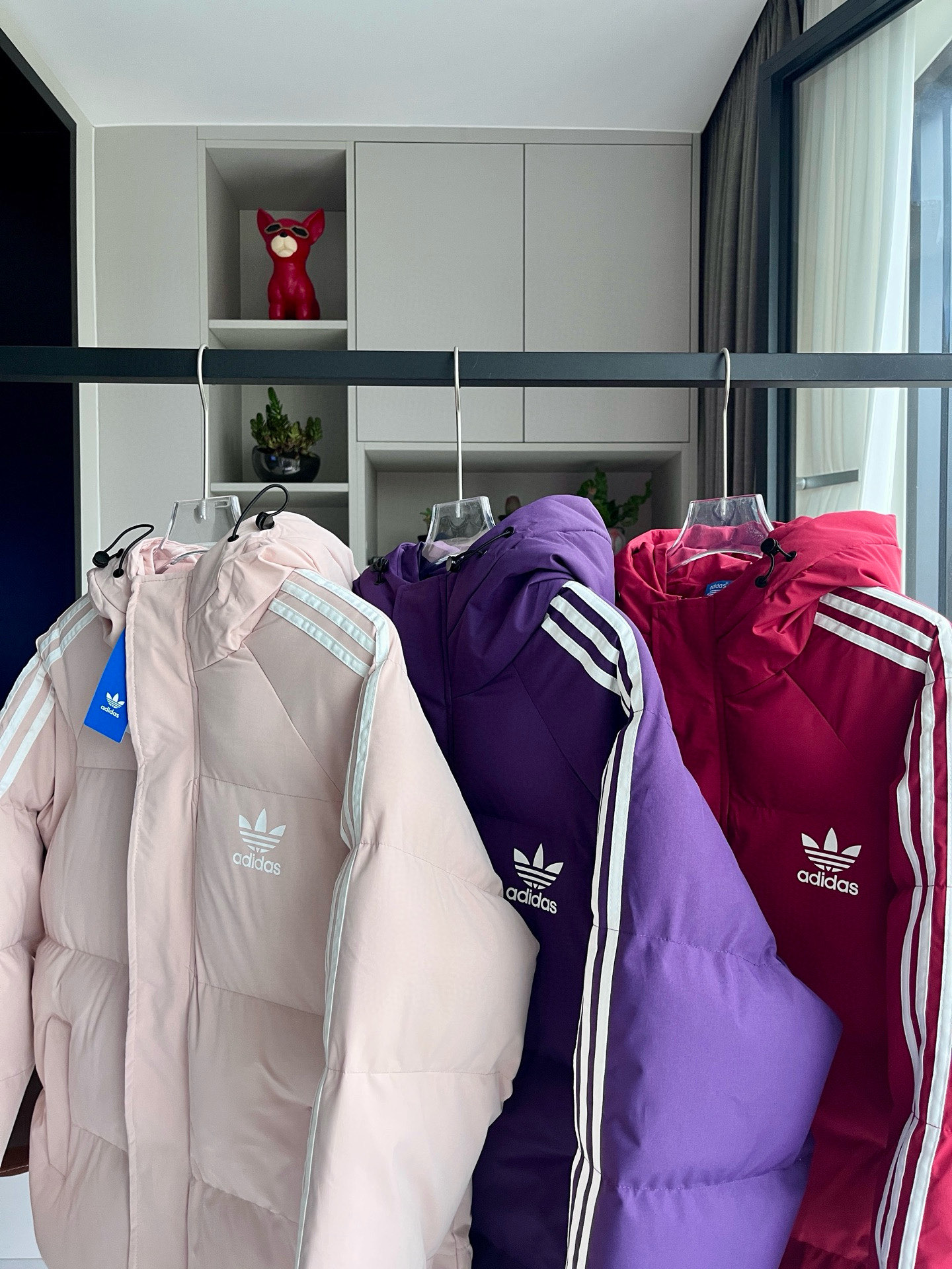 adidas ダウンジャケット 3ストライプス フード付き ミニサイズ パステルカラー展開 ポリエステル - 画像 6