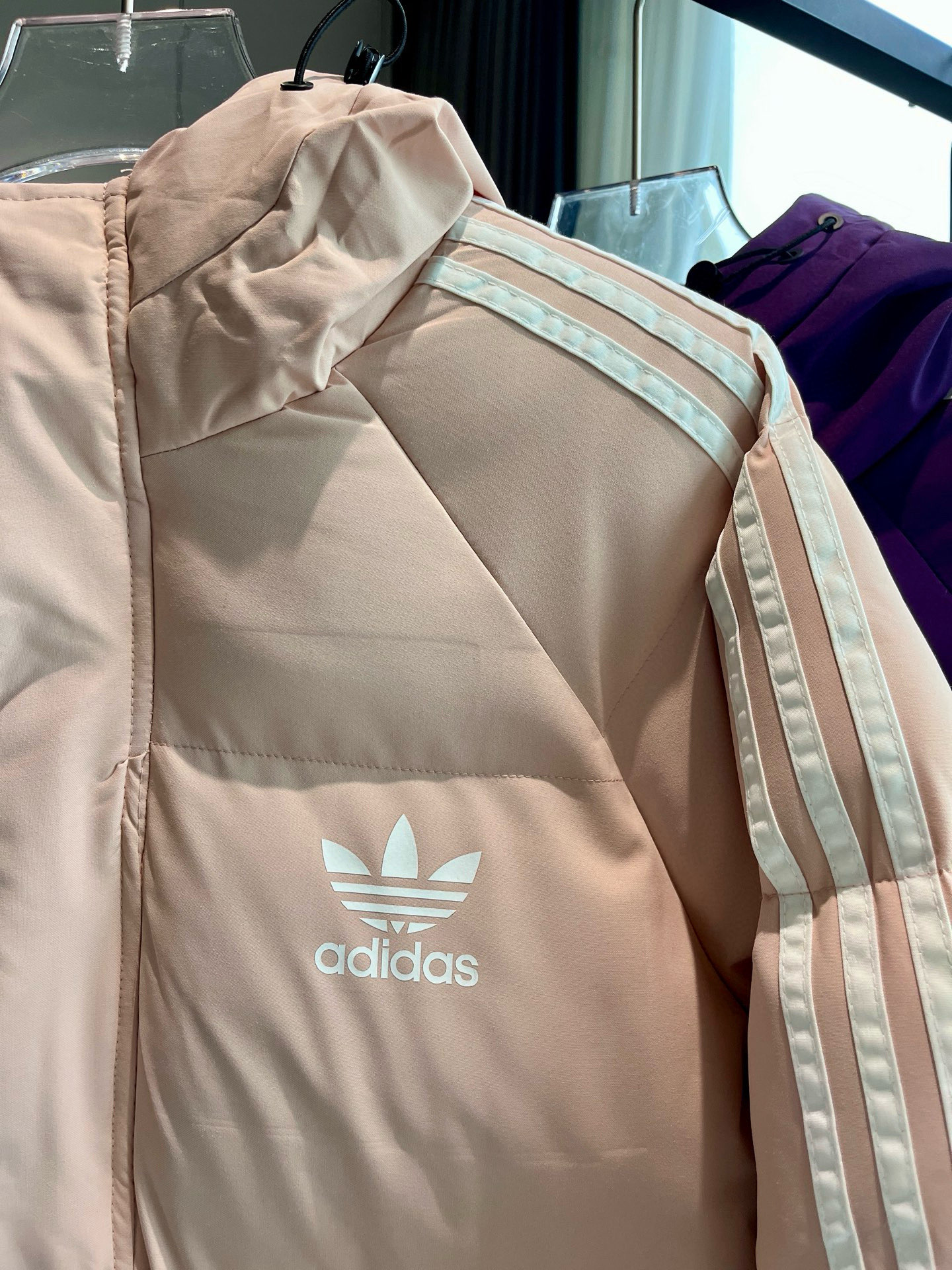 adidas ダウンジャケット 3ストライプス フード付き ミニサイズ パステルカラー展開 ポリエステル - 画像 8