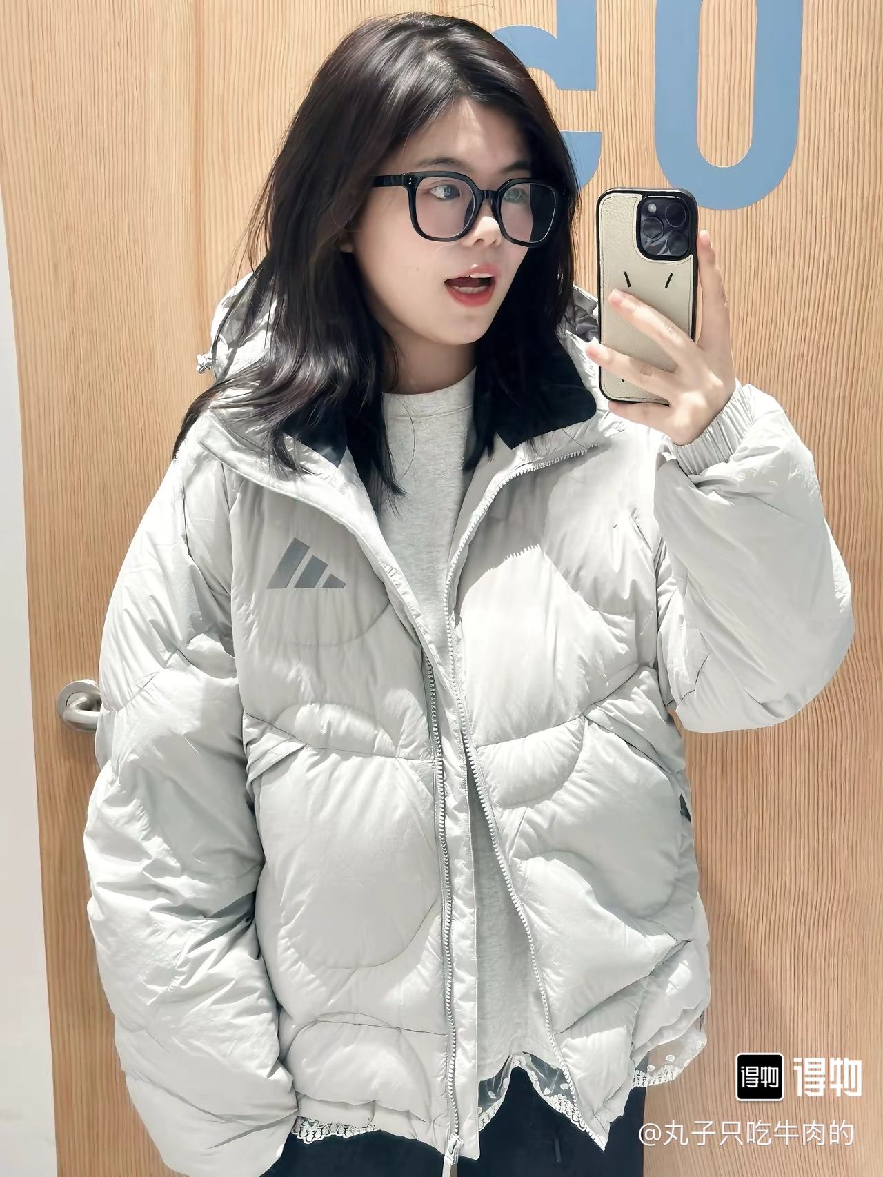 adidas ダウンジャケット 2WAY パフー ファッション通勤 防水加工 ブラック ホワイト レザー調 - 画像 9