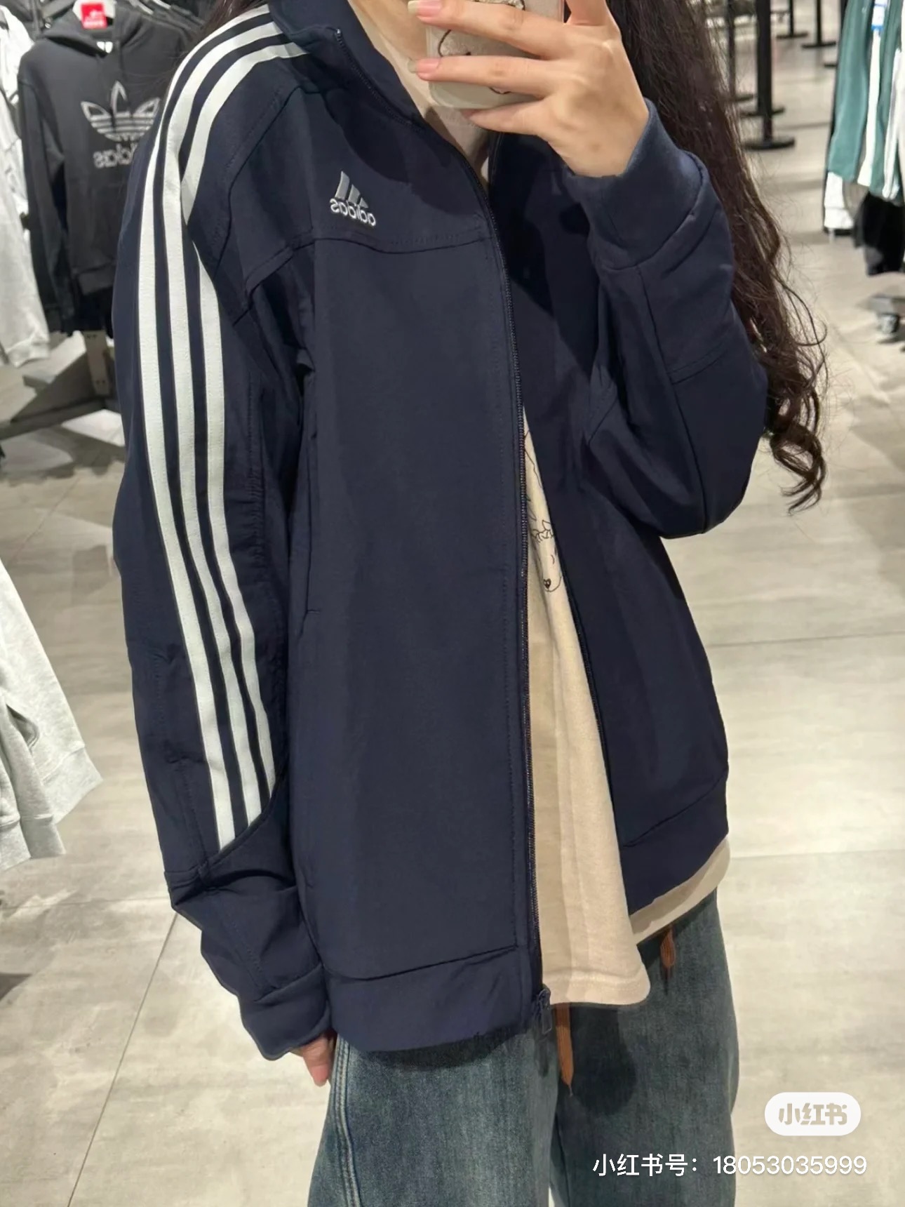 adidas ジャケット トラックジャケット 3ストライプス 通勤カジュアル ブラック ネイビー ポリエステル - 画像 4