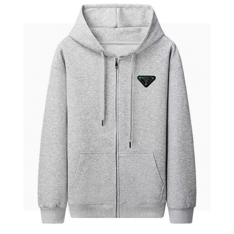 PRADA パーカー 2WAY フード付き ファッション カジュアル ブラック ホワイト グレー マルチカラー コットン混 - 画像 9