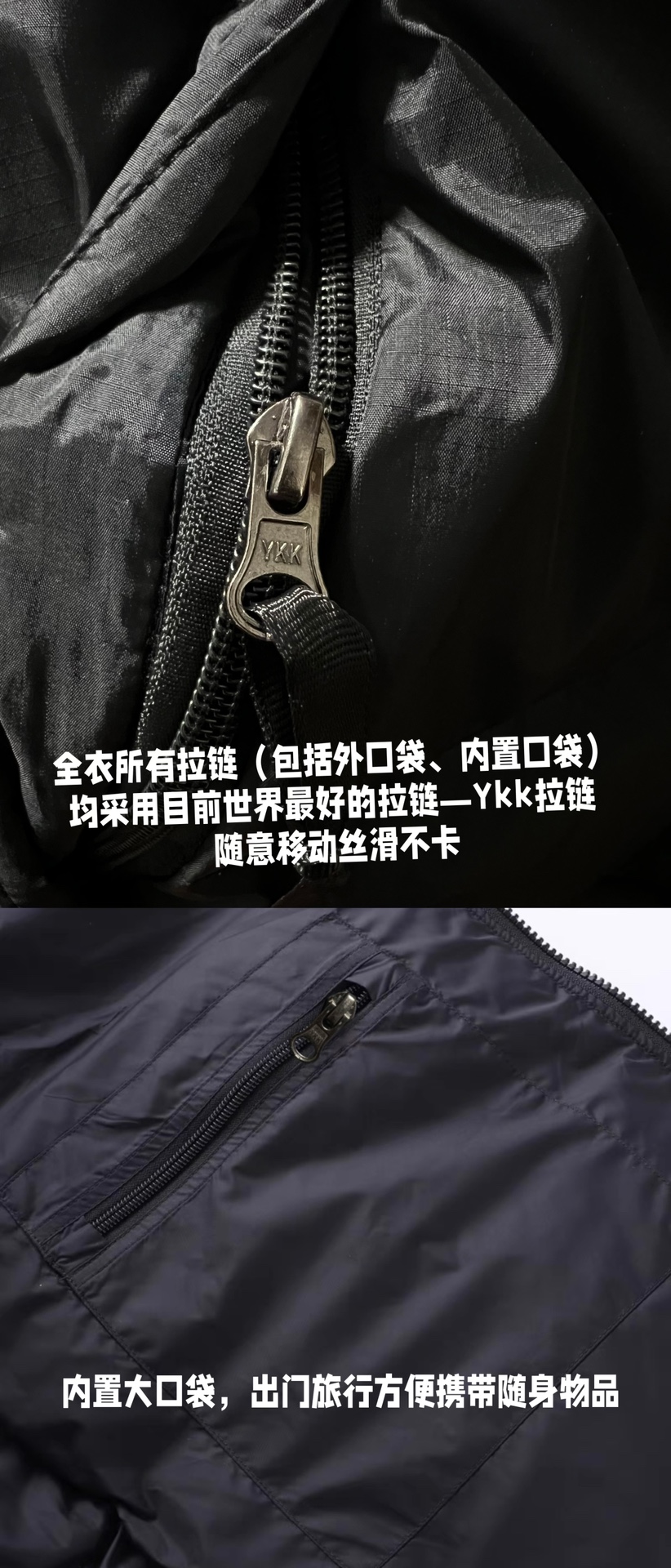 adidas ダウンジャケット パuffer フード付き 防風防水 YKKファスナー ブラック - 画像 8