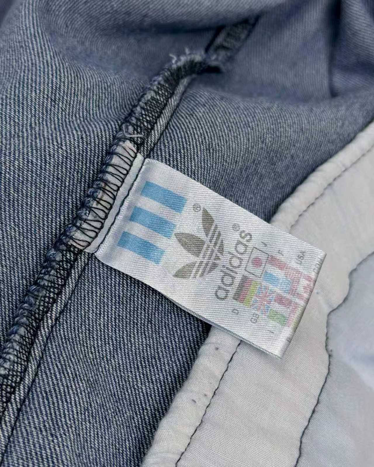 adidas ジャケット デニム素材 3本線デザイン 通勤カジュアル ブルー - 画像 4