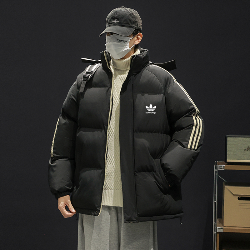 Balenciaga ダウンジャケット 3ストライプデザイン 通勤カジュアル ファッション ブラック ホワイト ネイビー グレー マルチカラー