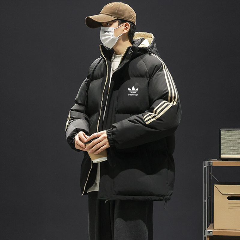 Balenciaga ダウンジャケット 3ストライプデザイン 通勤カジュアル ファッション ブラック ホワイト ネイビー グレー マルチカラー - 画像 3