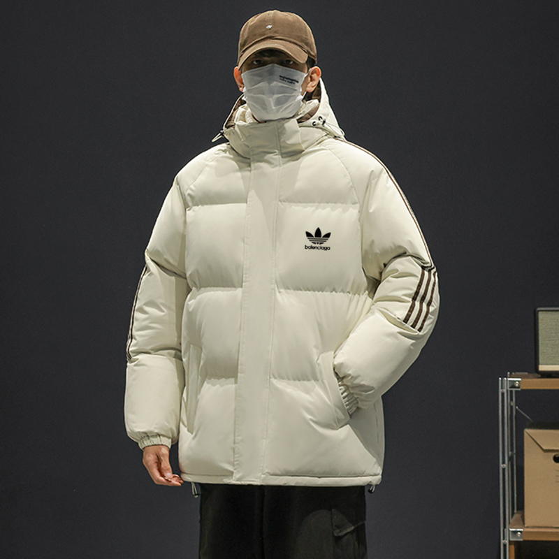 Balenciaga ダウンジャケット 3ストライプデザイン 通勤カジュアル ファッション ブラック ホワイト ネイビー グレー マルチカラー - 画像 4