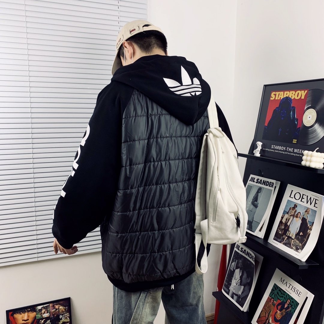 adidas ダウンベスト マウンテンパーカー オーバーサイズ ブラック パーフェクトフィット 軽量 ポリエステル