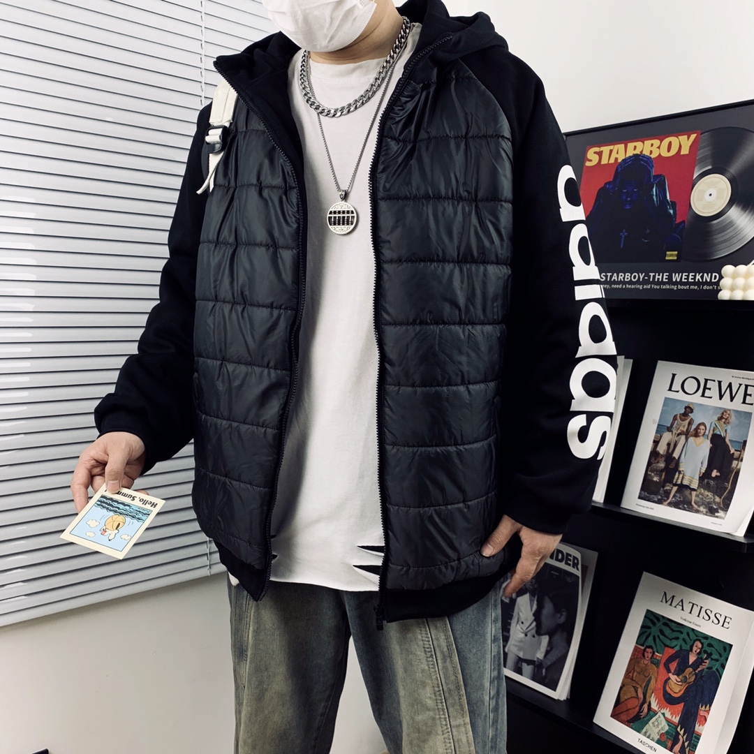 adidas ダウンベスト マウンテンパーカー オーバーサイズ ブラック パーフェクトフィット 軽量 ポリエステル - 画像 4