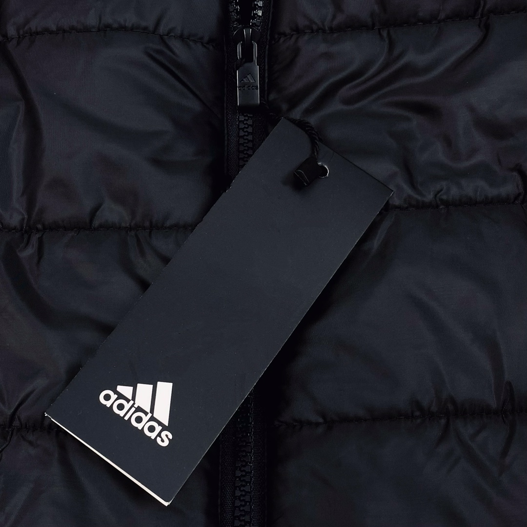 adidas ダウンベスト マウンテンパーカー オーバーサイズ ブラック パーフェクトフィット 軽量 ポリエステル - 画像 8