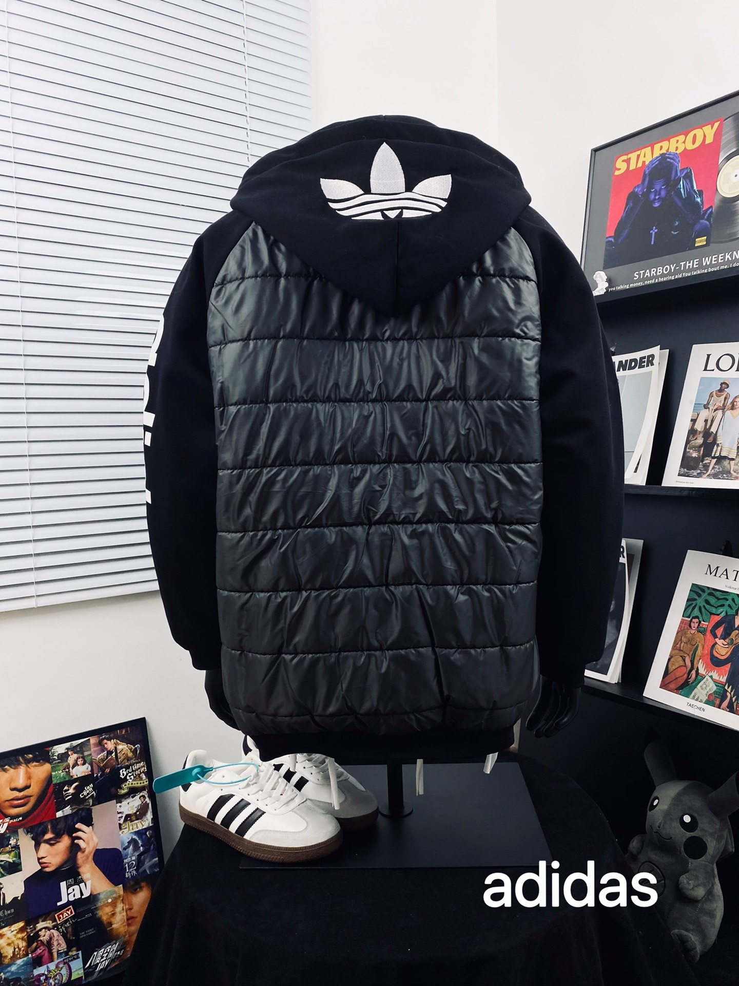 adidas ダウンベスト パーカー 2WAY フード付き ブラック/ブラック - 画像 4