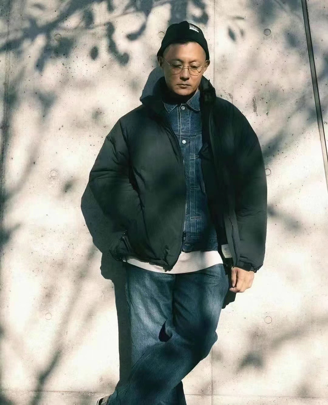 00267 ダウンジャケット 2WAY オーバーサイズ フード付き ブラック｜ベージュ ナイロン - 画像 2