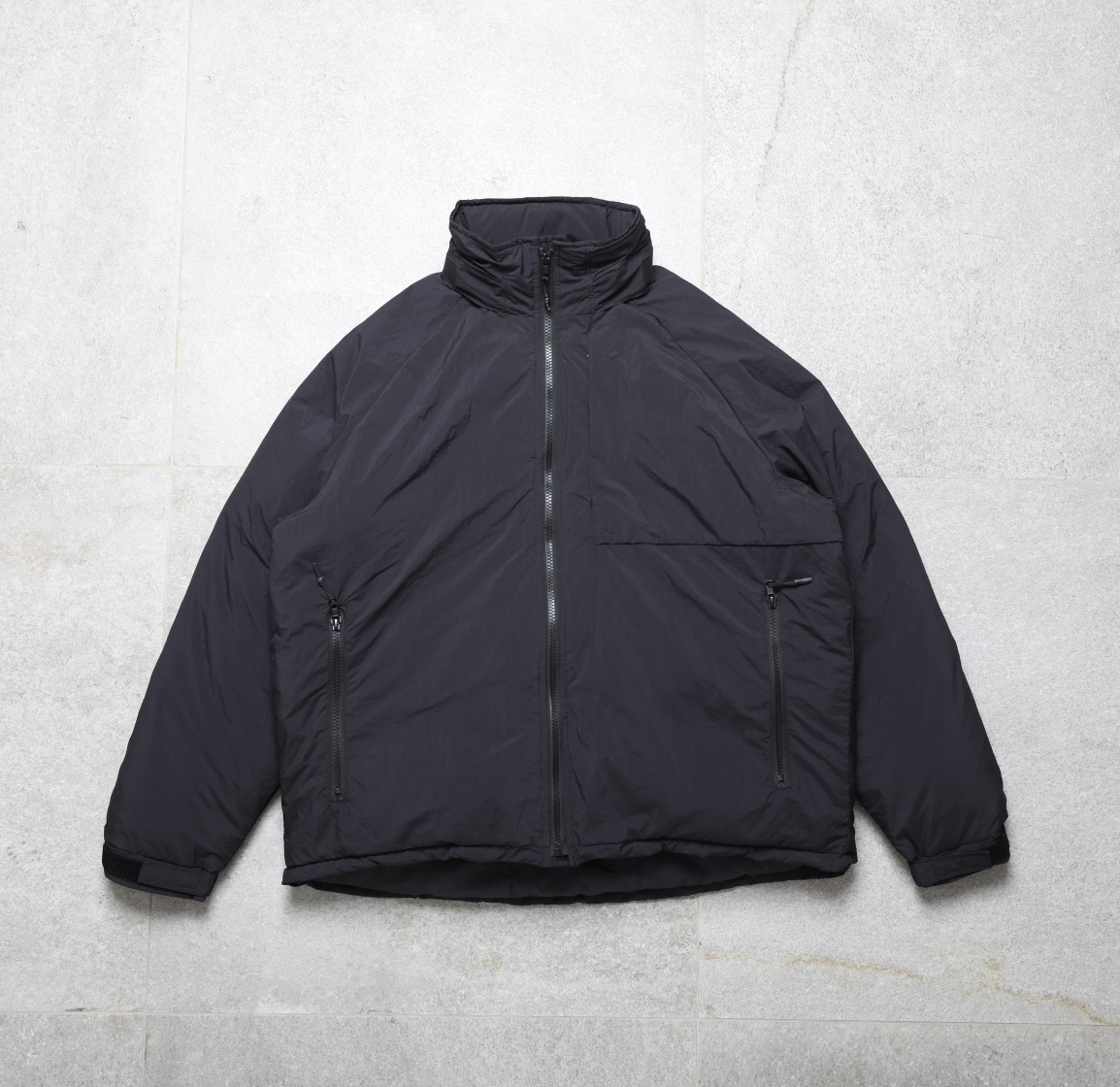 00267 ダウンジャケット 2WAY オーバーサイズ フード付き ブラック｜ベージュ ナイロン - 画像 4