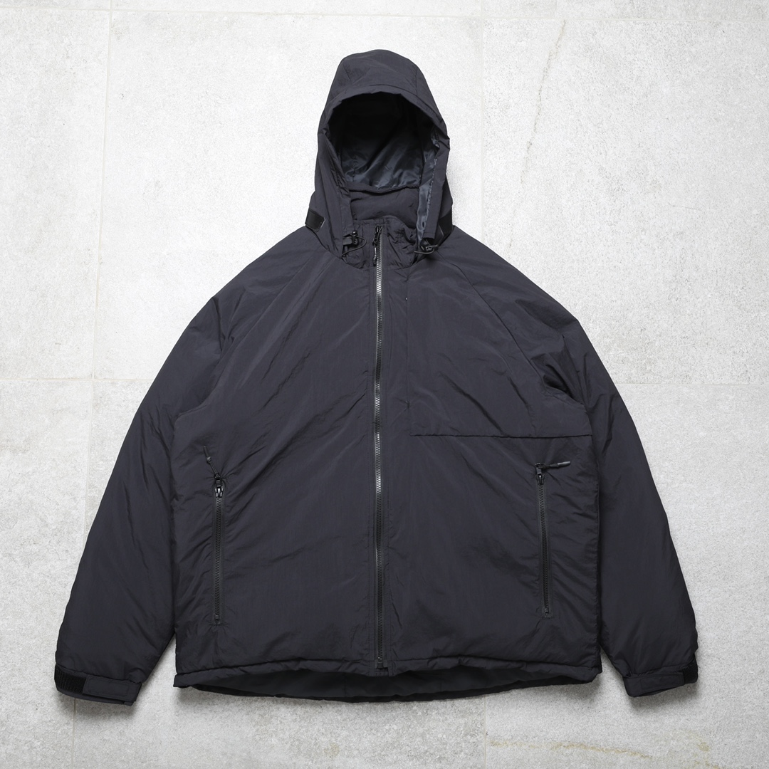 00267 ダウンジャケット 2WAY オーバーサイズ フード付き ブラック｜ベージュ ナイロン - 画像 6