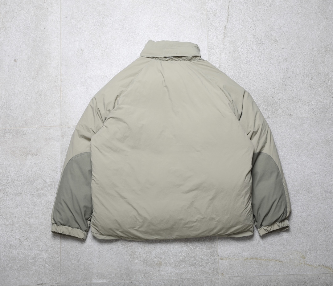 00267 ダウンジャケット 2WAY オーバーサイズ フード付き ブラック｜ベージュ ナイロン - 画像 8