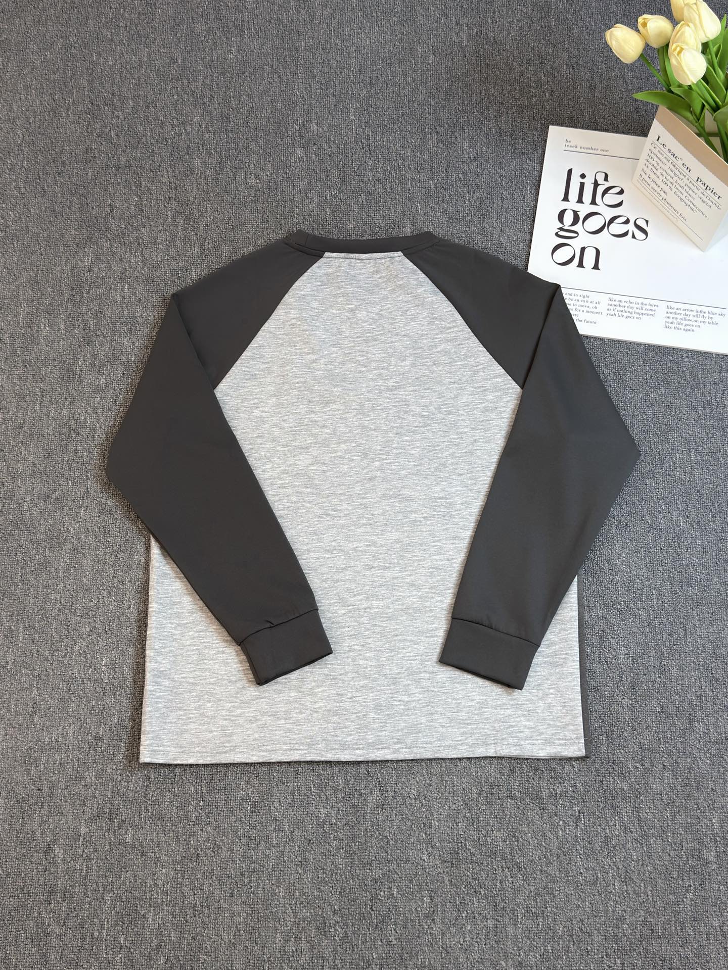 adidas ロンT ラグラン スポーツウェア 通勤カジュアル ブラック/ブラウン/グレー キャンバス - 画像 7