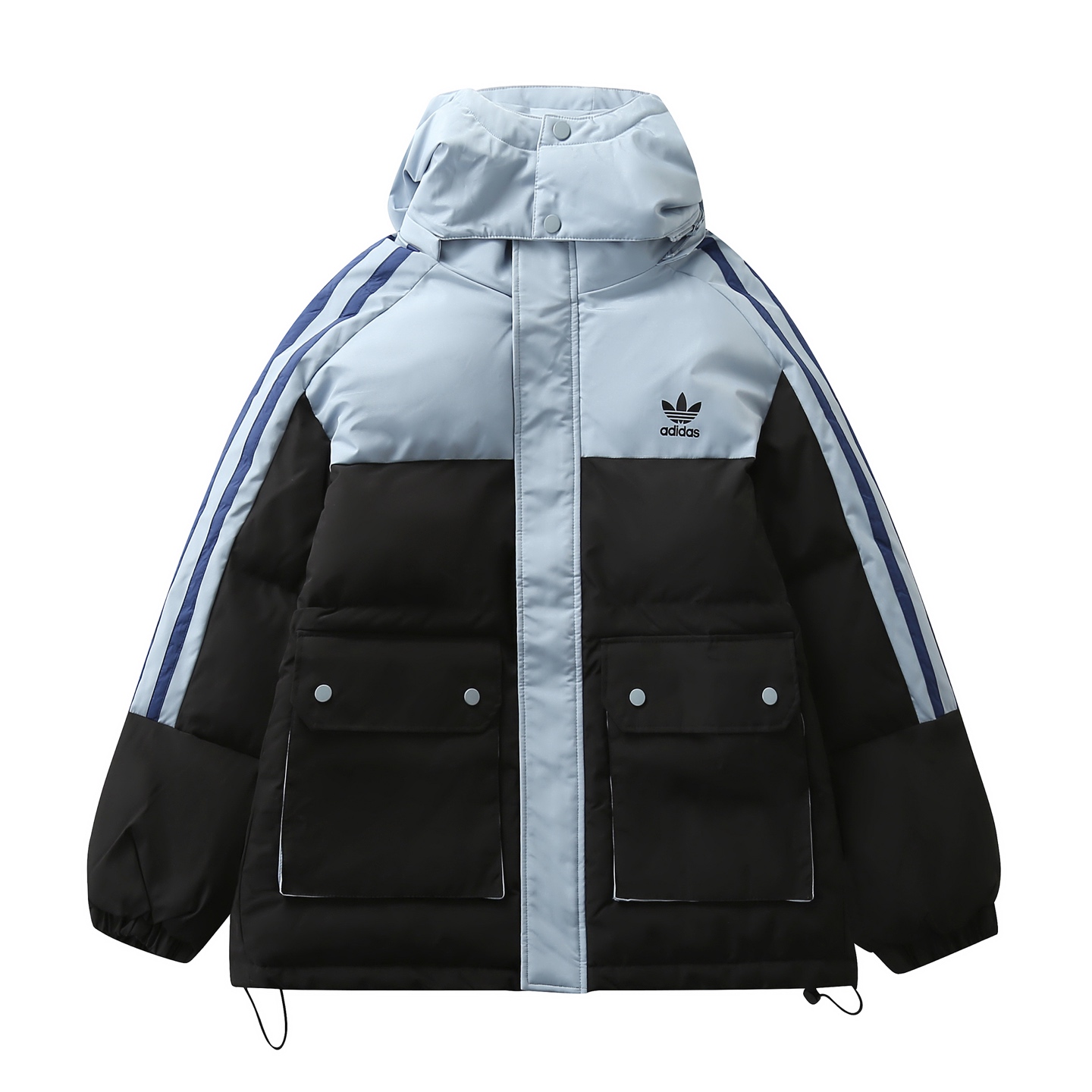 adidas パufferジャケット カジュアル 2WAY マルチカラー 3ストライプス レザー調素材 - 画像 6