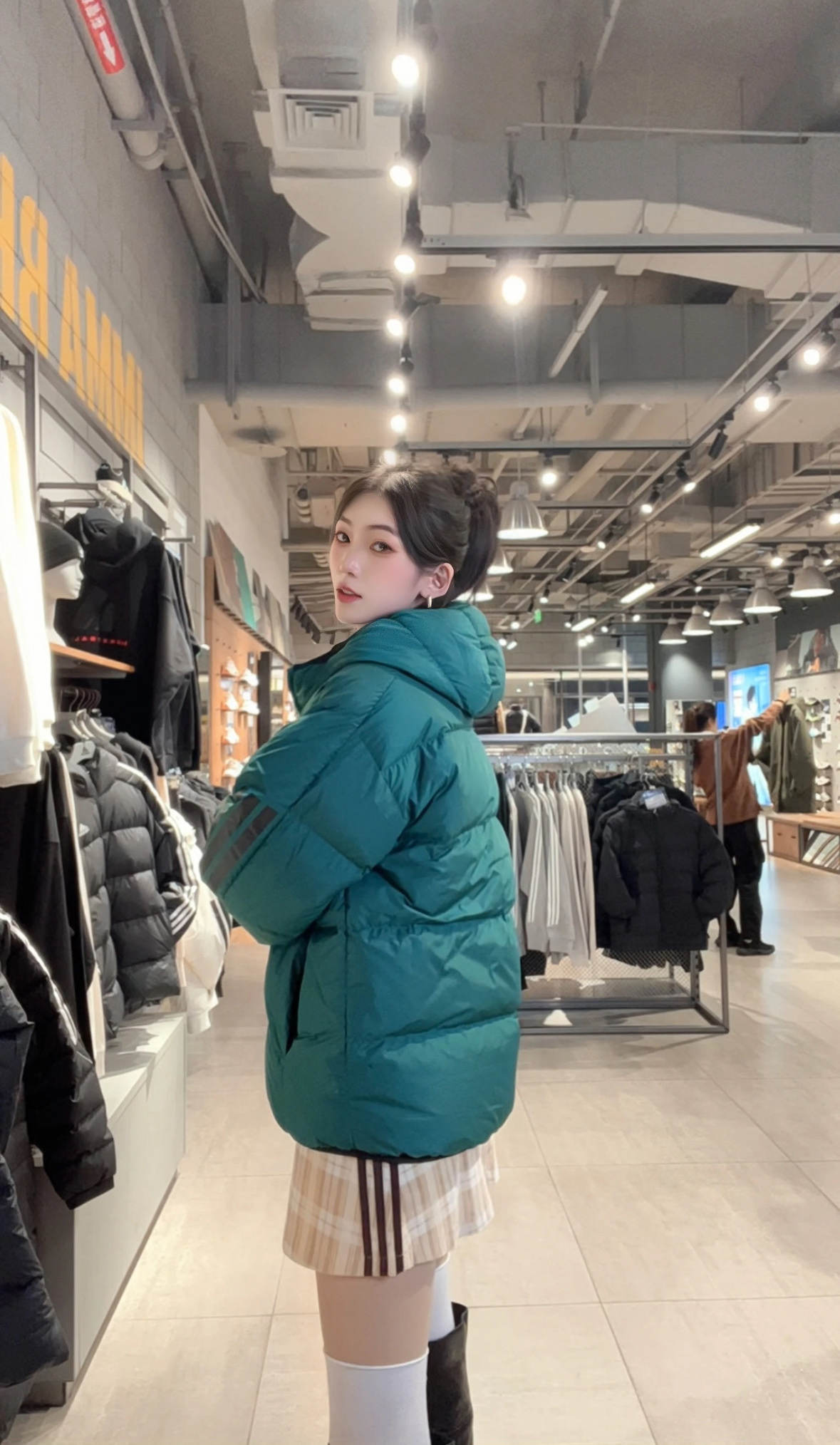 ADIDAS ダウンジャケット パーカー 2WAY 通勤カジュアル ミニサイズ マルチカラー - 画像 6