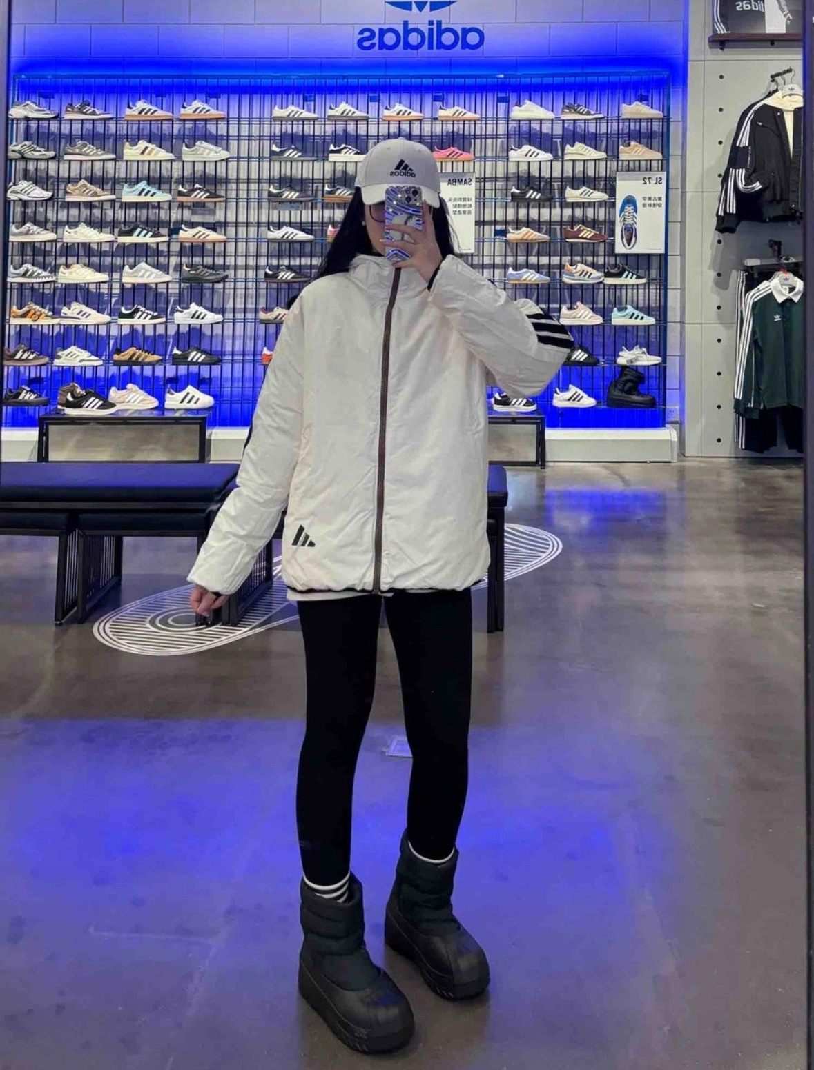 ADIDAS ダウンジャケット パーカー 2WAY 通勤カジュアル ミニサイズ マルチカラー - 画像 8