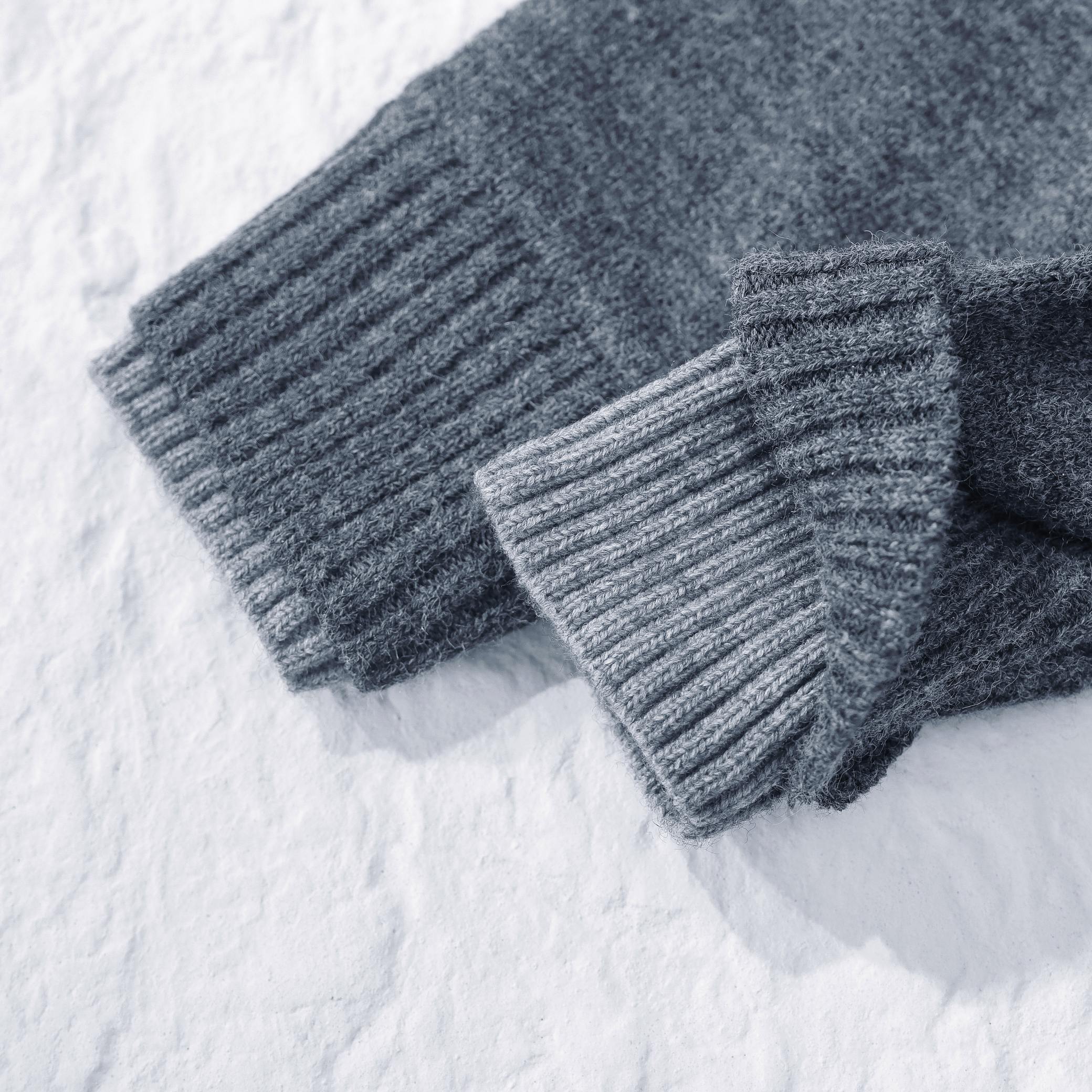 PRADA ニット ジャケット ロゴパッチ付 ポロカラー メンズ ブラック/グレー/ベージュ レザー付き - 画像 8