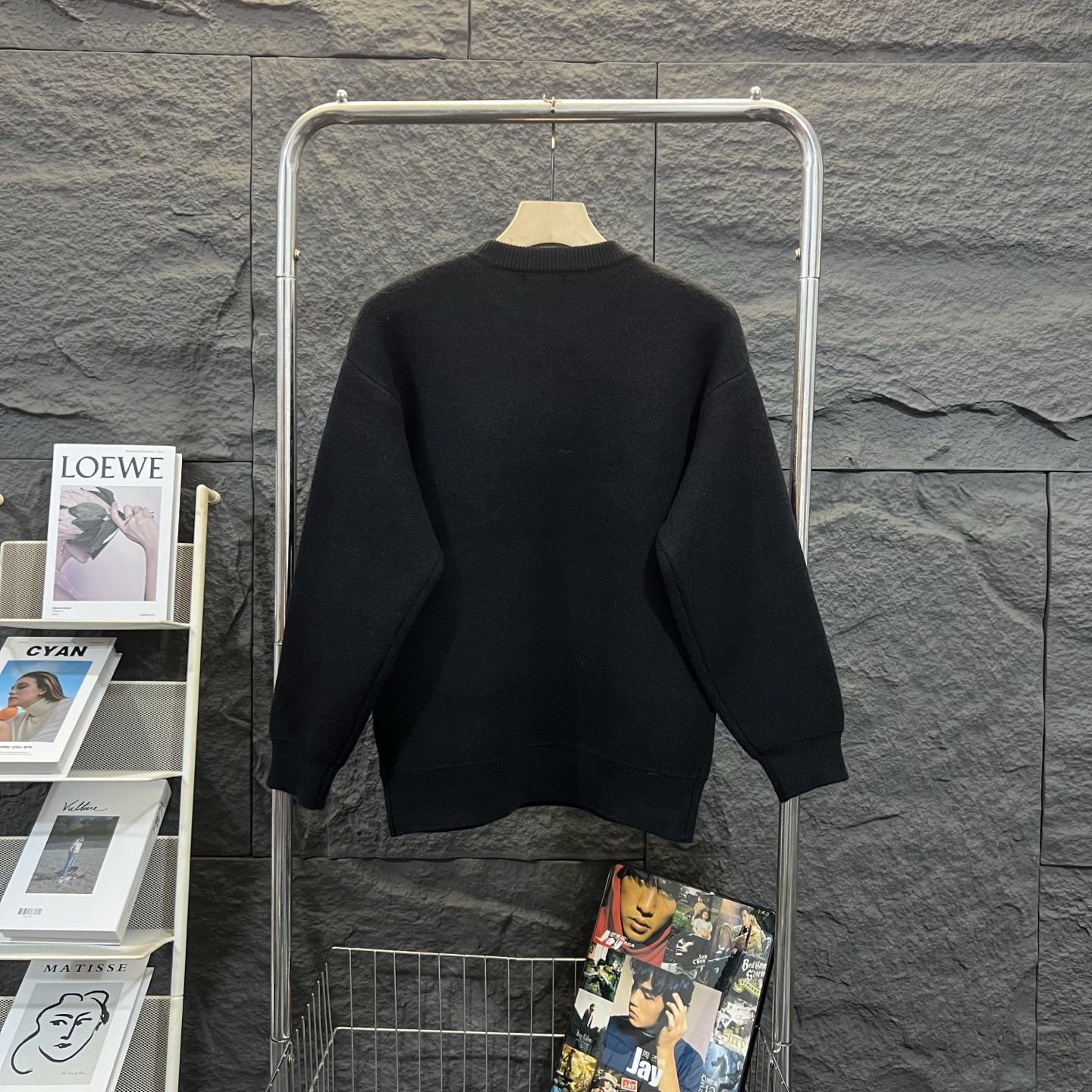 adidas セーター ロゴ編み込み ブラック 100%コットン 通勤カジュアル - 画像 2