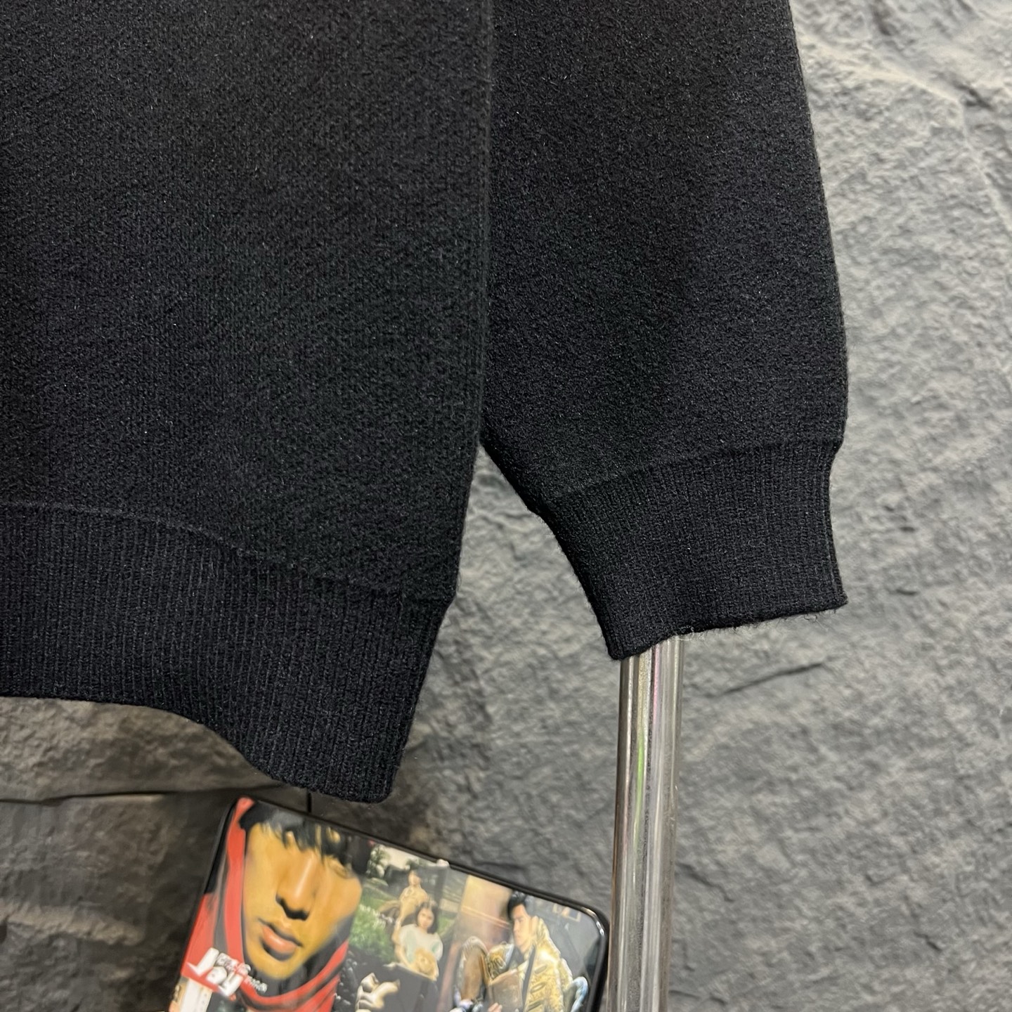 adidas セーター ロゴ編み込み ブラック 100%コットン 通勤カジュアル - 画像 7