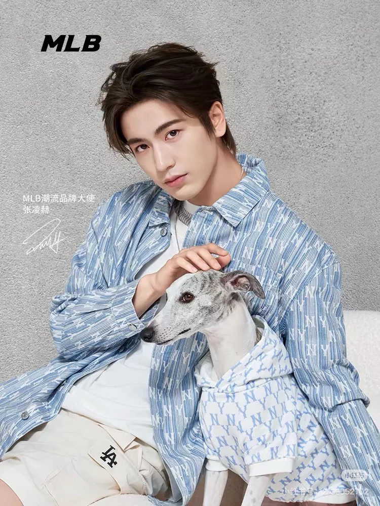 MLB メンズシャツ ロゴプリント オーバーサイズ 2WAYカジュアル ブルー｜ホワイト レーヨン混 - 画像 4