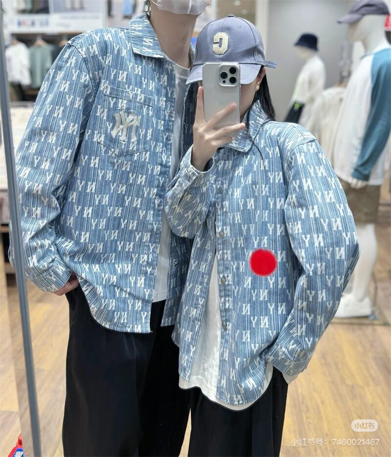 MLB メンズシャツ ロゴプリント オーバーサイズ 2WAYカジュアル ブルー｜ホワイト レーヨン混 - 画像 8