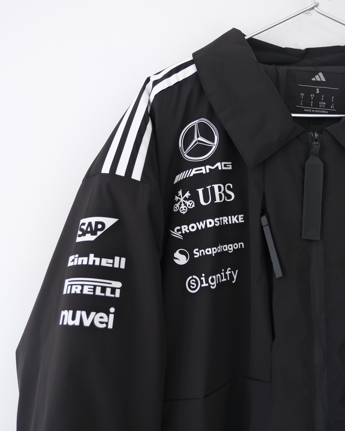 ADIDAS メルセデスAMG F1 チームジャケット レーシングウエア パーカー ブラック ナイロン - 画像 8
