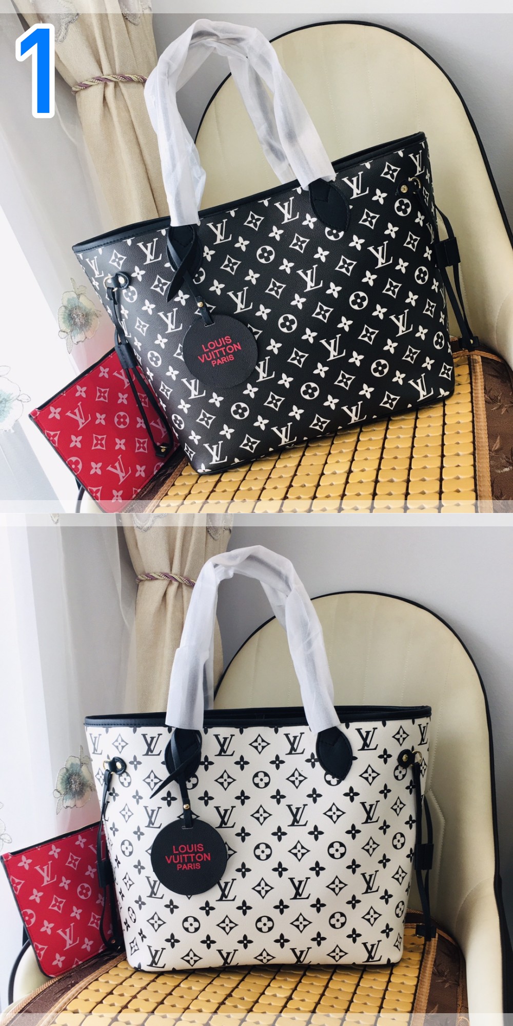 ルイヴィトン　Louis Vuitton　ネヴァーフル MM　モノグラム　ハンドバッグ　ポーチ付き　レディース　トートバッグ　定番人気バッグ　2色選択可能