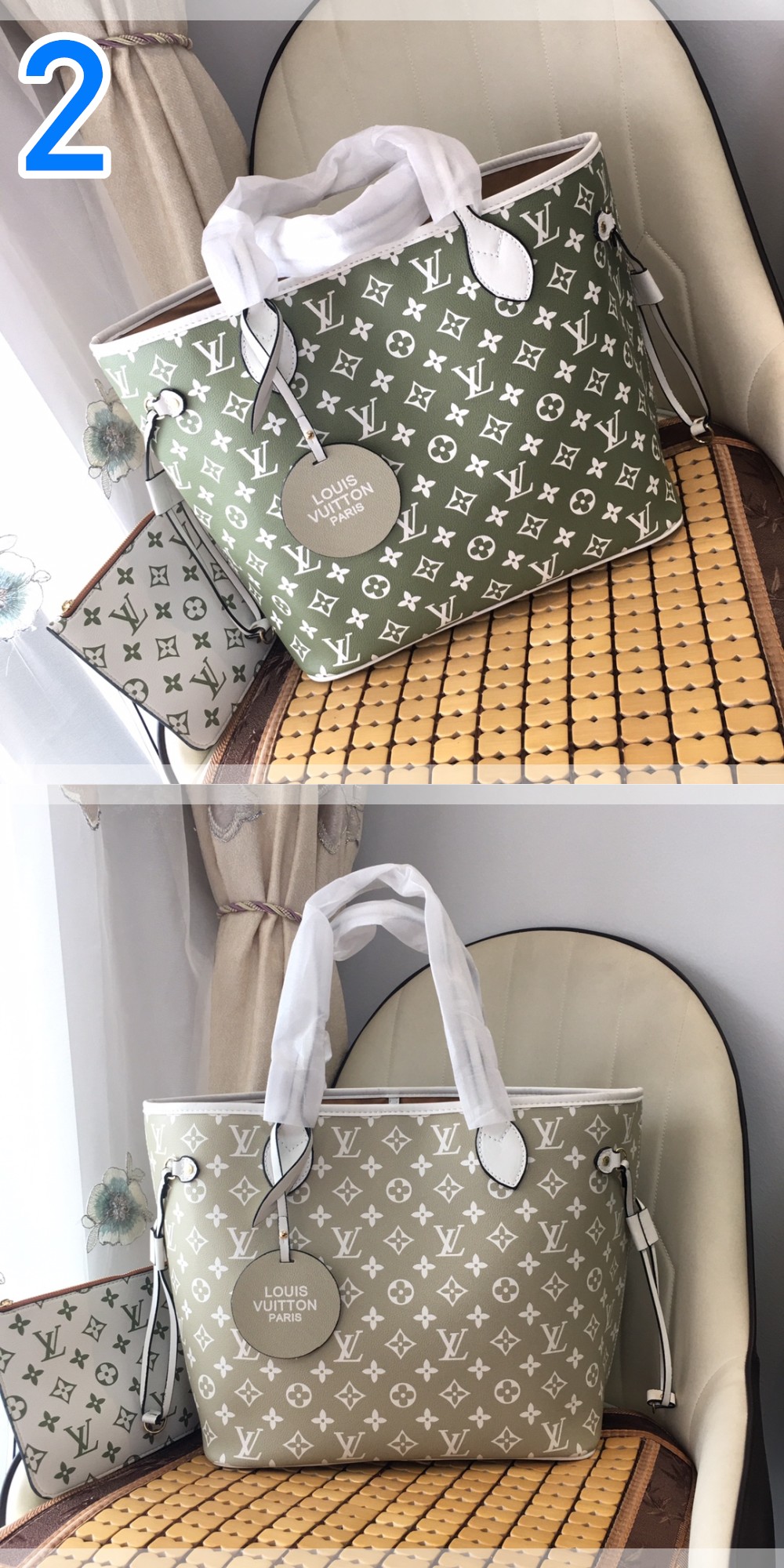 ルイヴィトン　Louis Vuitton　ネヴァーフル MM　モノグラム　ハンドバッグ　ポーチ付き　レディース　トートバッグ　定番人気バッグ　2色選択可能 - 画像 2