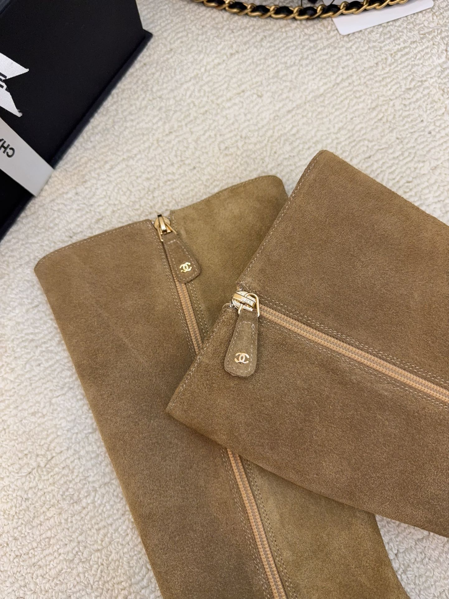 シャネル ショートブーツ レディース メンズ 兼用 通勤 通学 シンプル ベージュ 黒 37C - 画像 5