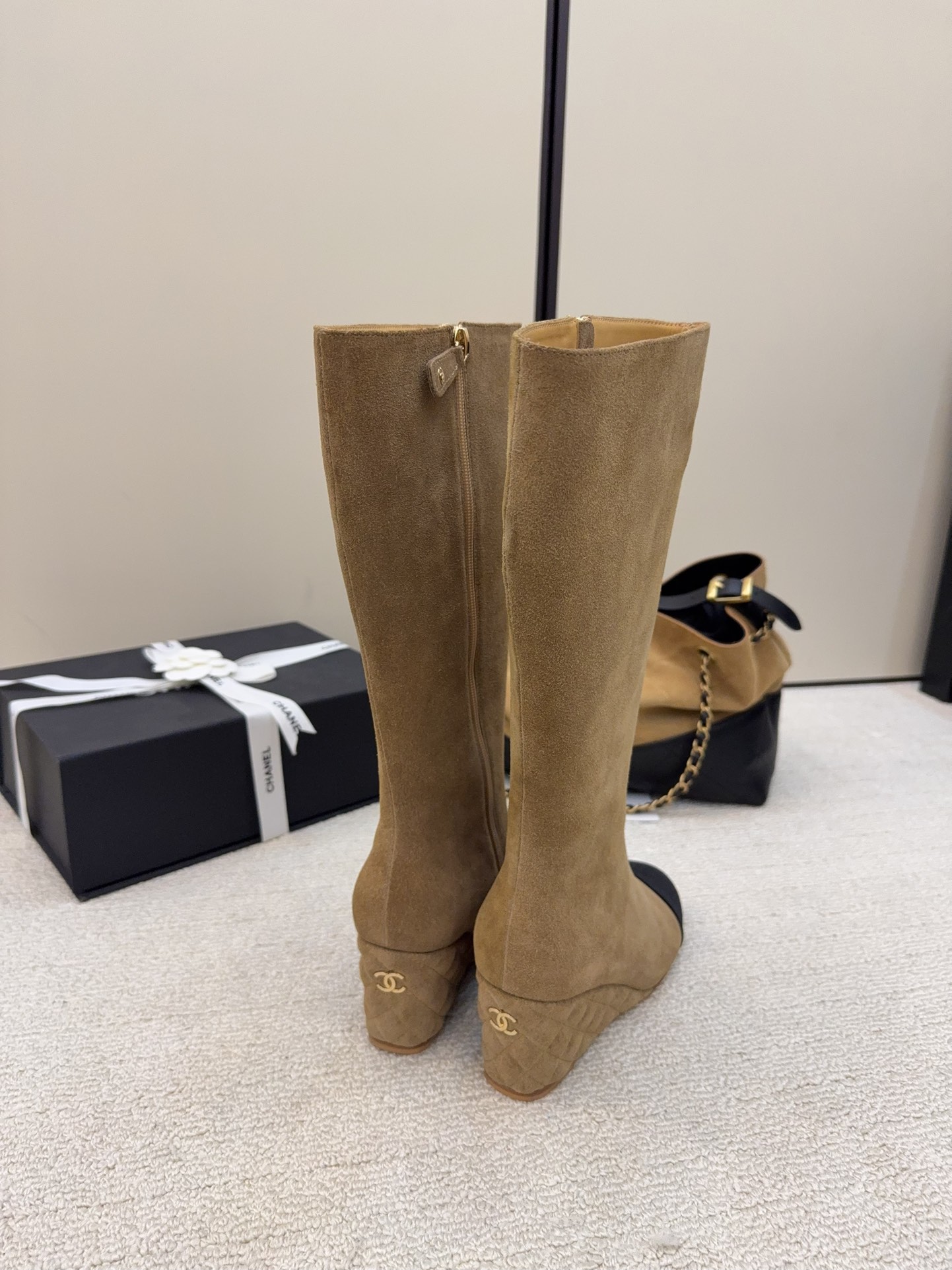 シャネル ショートブーツ レディース メンズ 兼用 通勤 通学 シンプル ベージュ 黒 37C - 画像 7