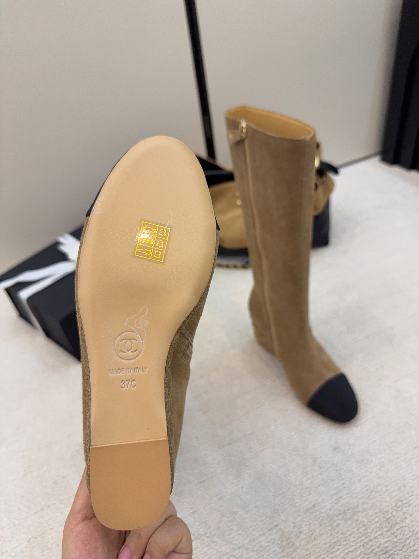 シャネル ショートブーツ レディース メンズ 兼用 通勤 通学 シンプル ベージュ 黒 37C - 画像 8