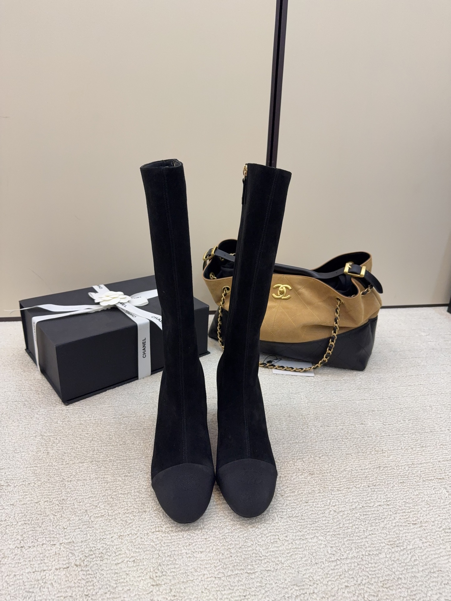 シャネル ブーツ レディース メンズ 兼用 通勤 通学 レトロ 黒 37