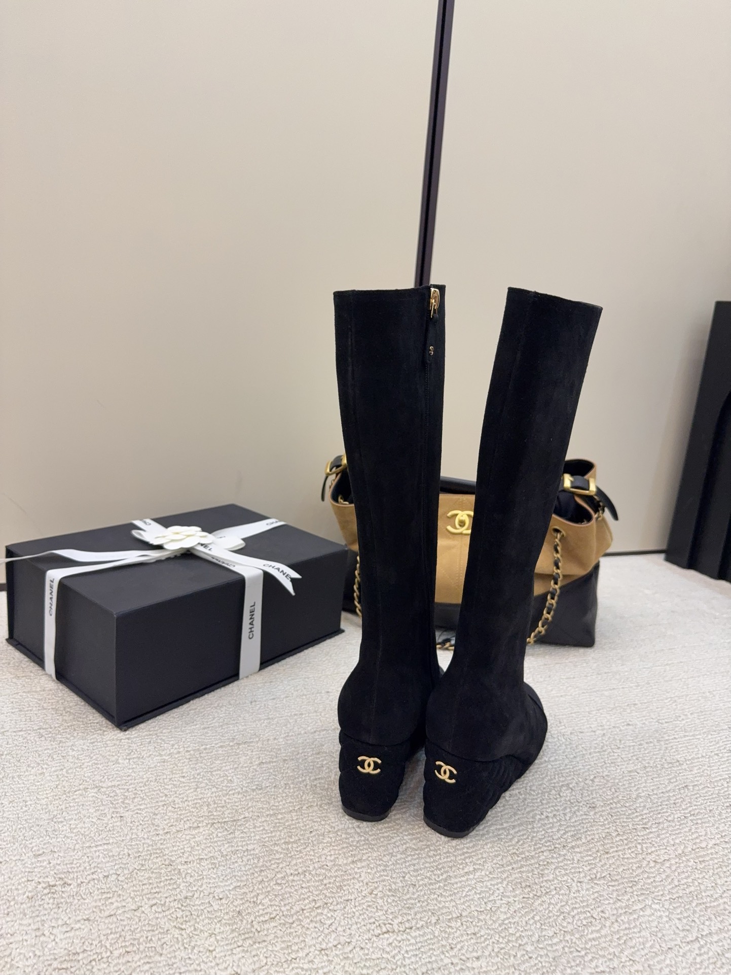 シャネル ブーツ レディース メンズ 兼用 通勤 通学 レトロ 黒 37 - 画像 3