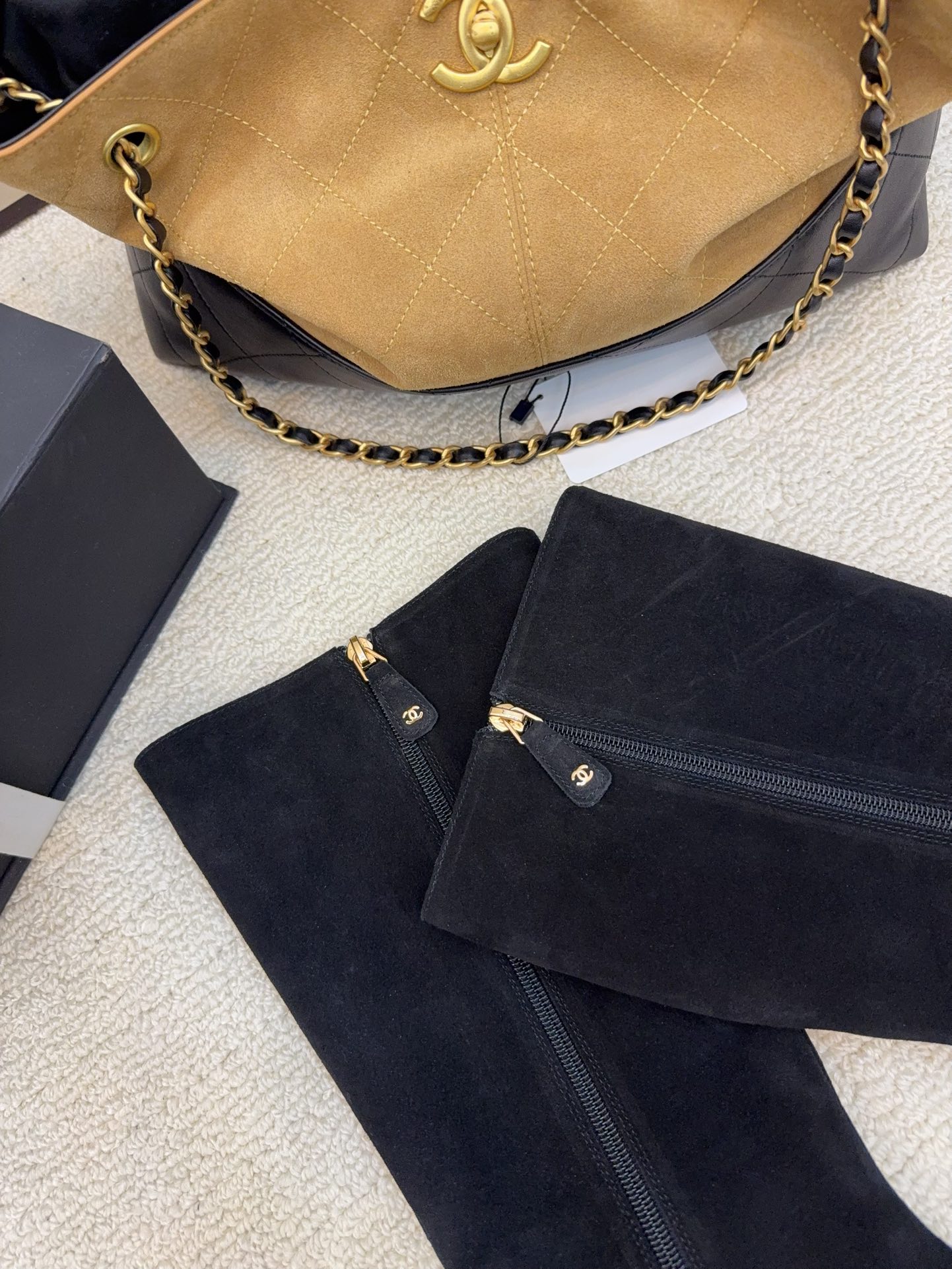 シャネル ブーツ レディース メンズ 兼用 通勤 通学 レトロ 黒 37 - 画像 5