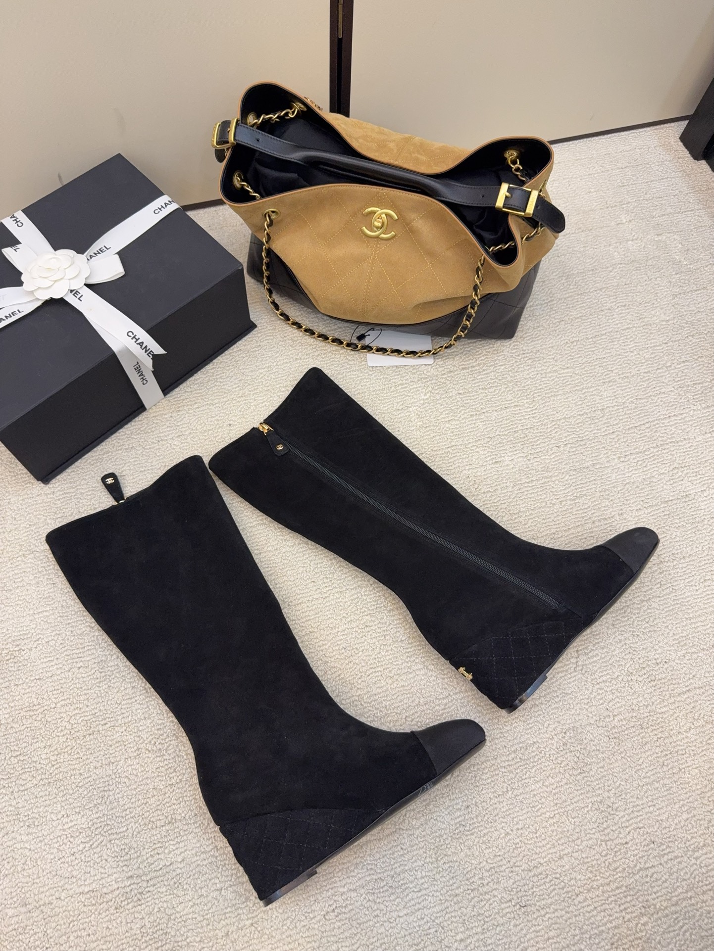 シャネル ブーツ レディース メンズ 兼用 通勤 通学 レトロ 黒 37 - 画像 7