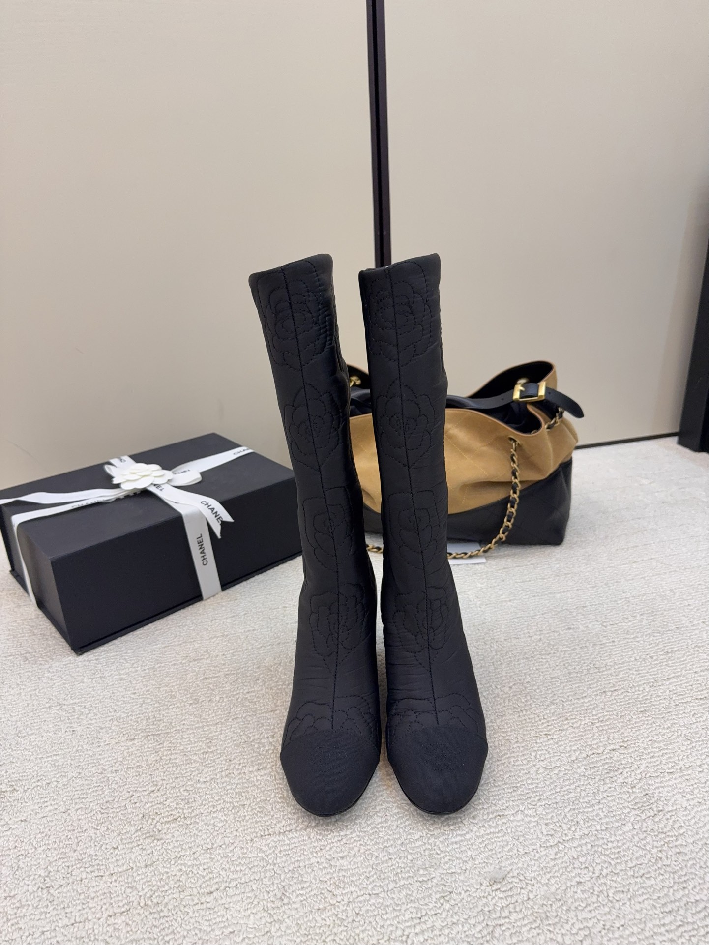 シャネル シャネル ロングブーツ レディース メンズ兼用 通勤 通学 北欧風 レトロ 黒 38C