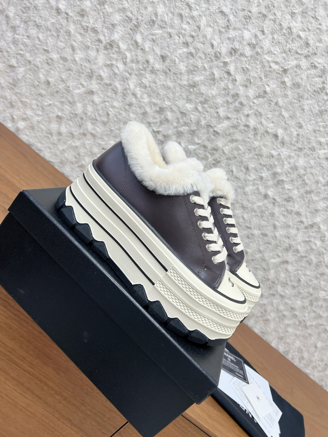 シャネル ローファー レディース メンズ 兼用 軽量 保温 通勤 スニーカー 黒 ホワイト - 画像 5