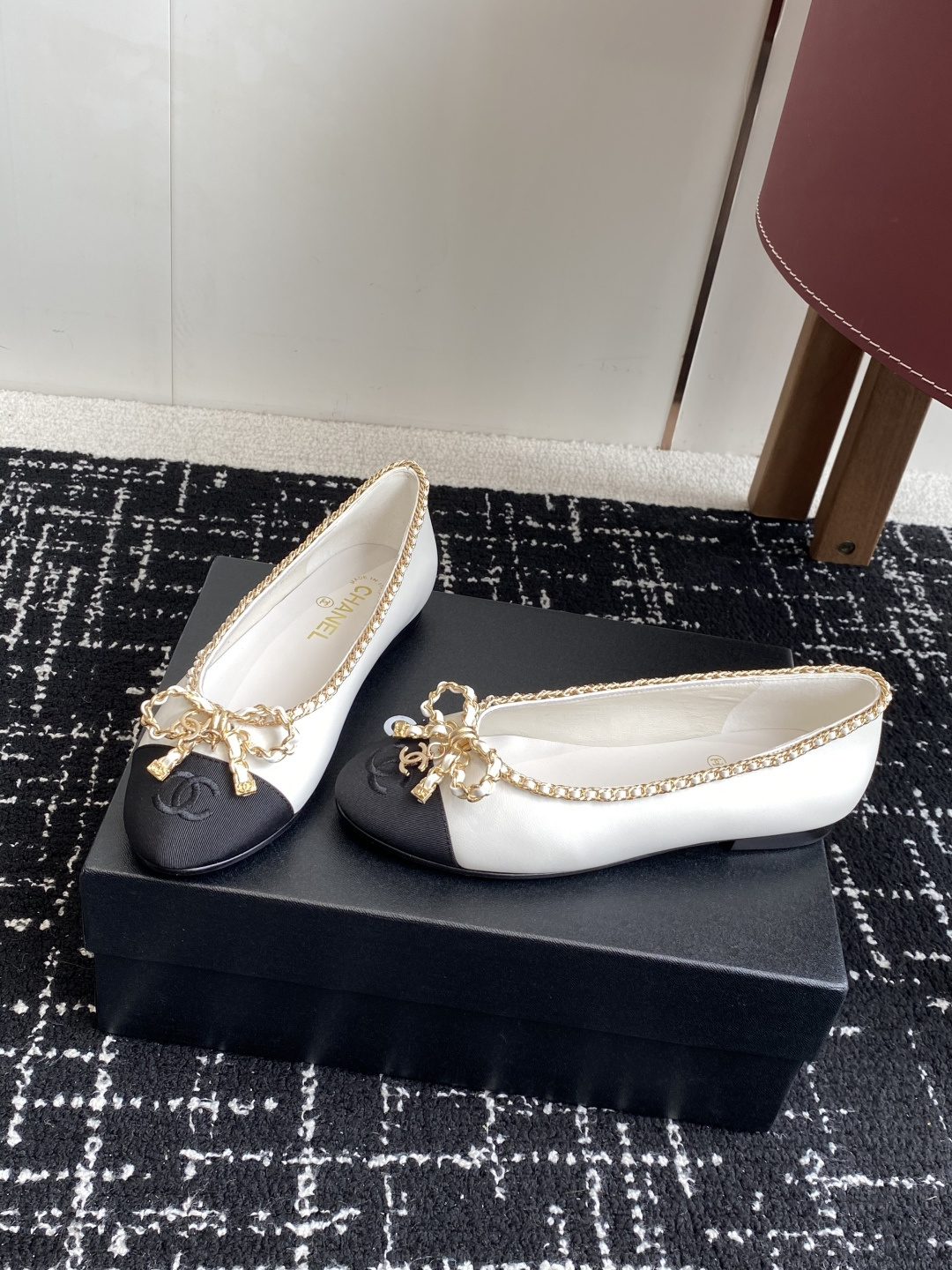 シャネル フラット レディース メンズ兼用 通勤 通学 北欧風 レトロ 黒 白 36C ｜ 36C - 画像 3
